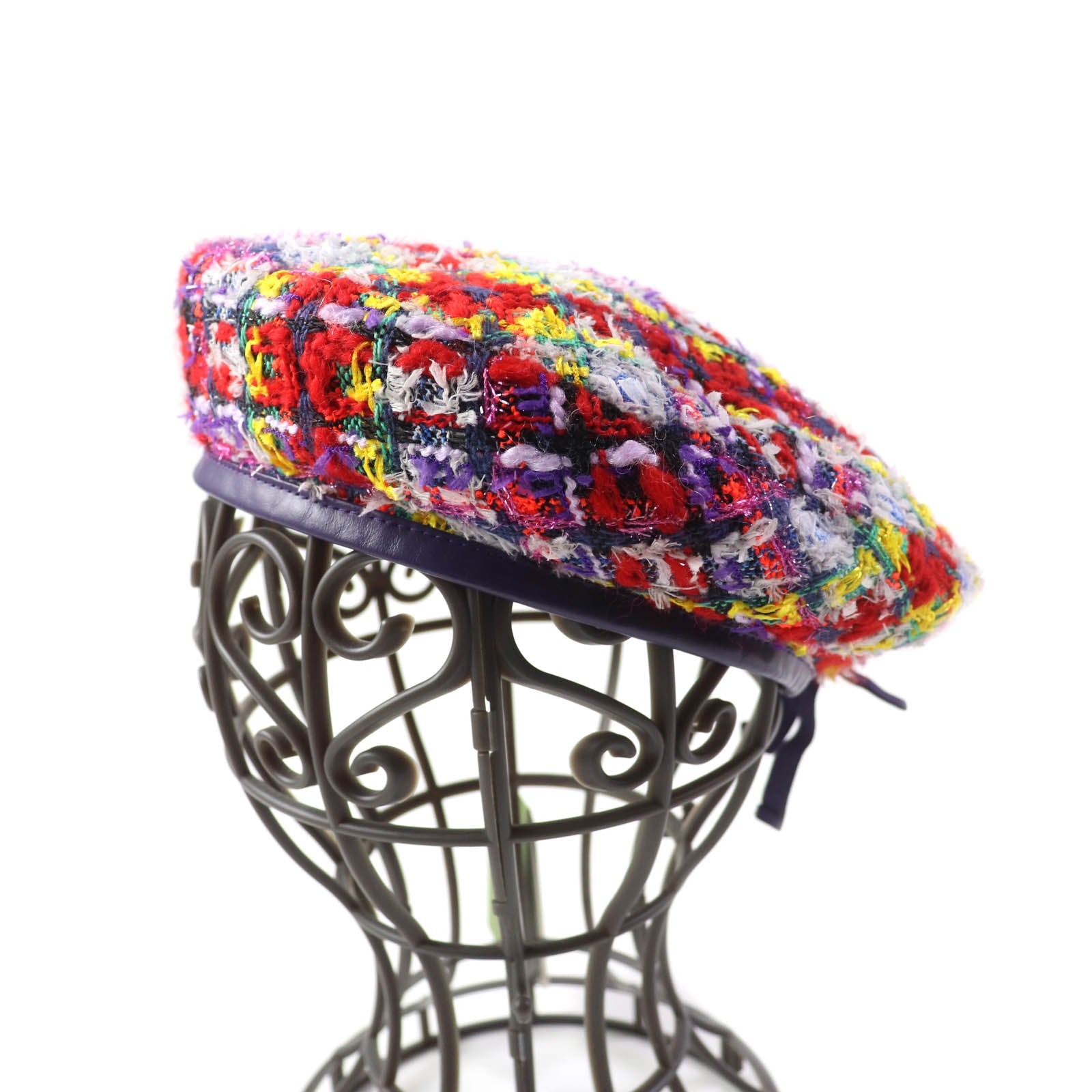 Gucci Double G Metal Tweed Beret Multicolor M