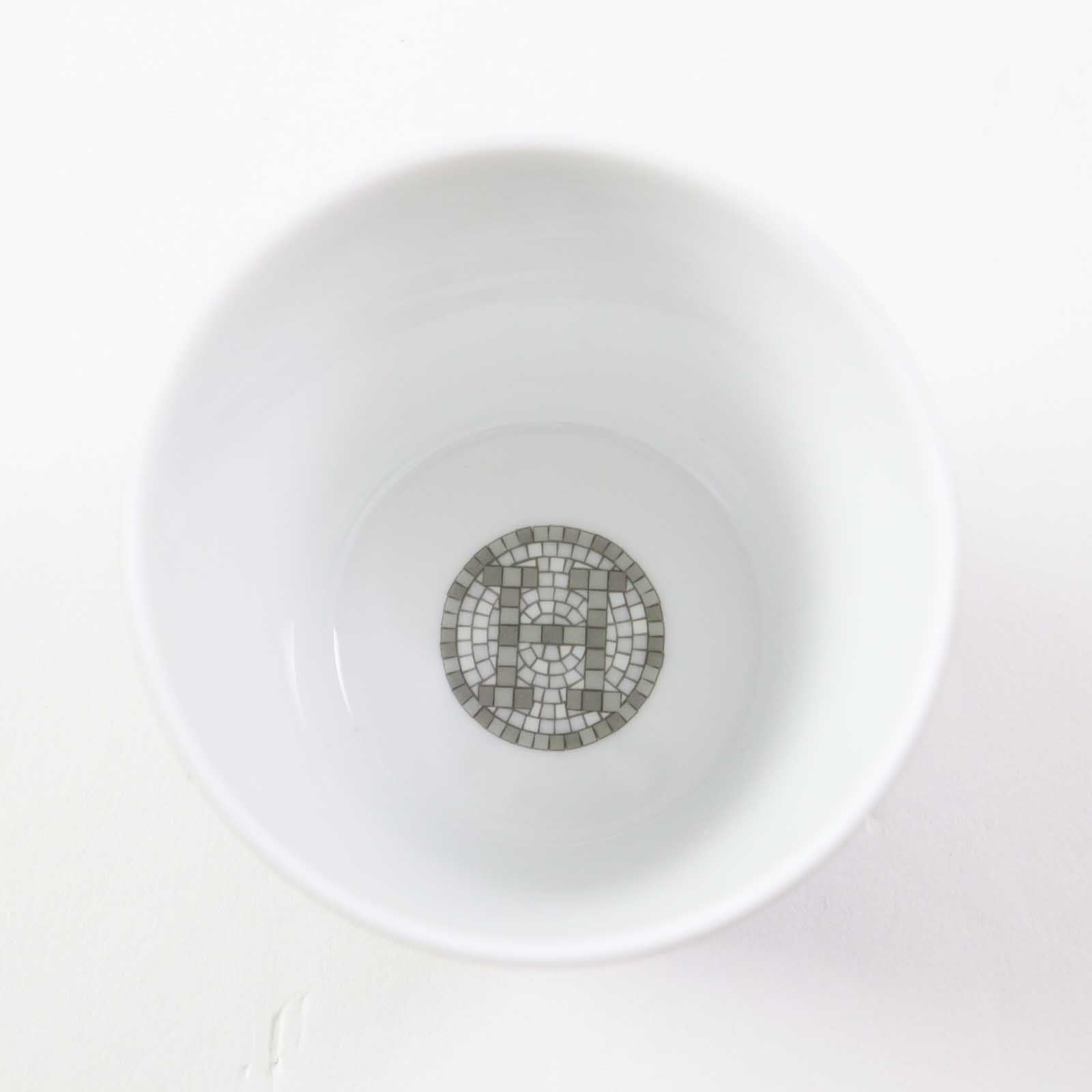 HERMES Mosaic 24 Van Cator Mug Gray White