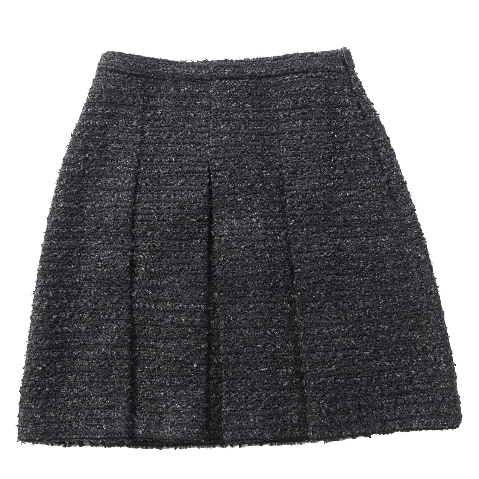 GUCCI Tweed Skirt Dark Gray Black 38 Women