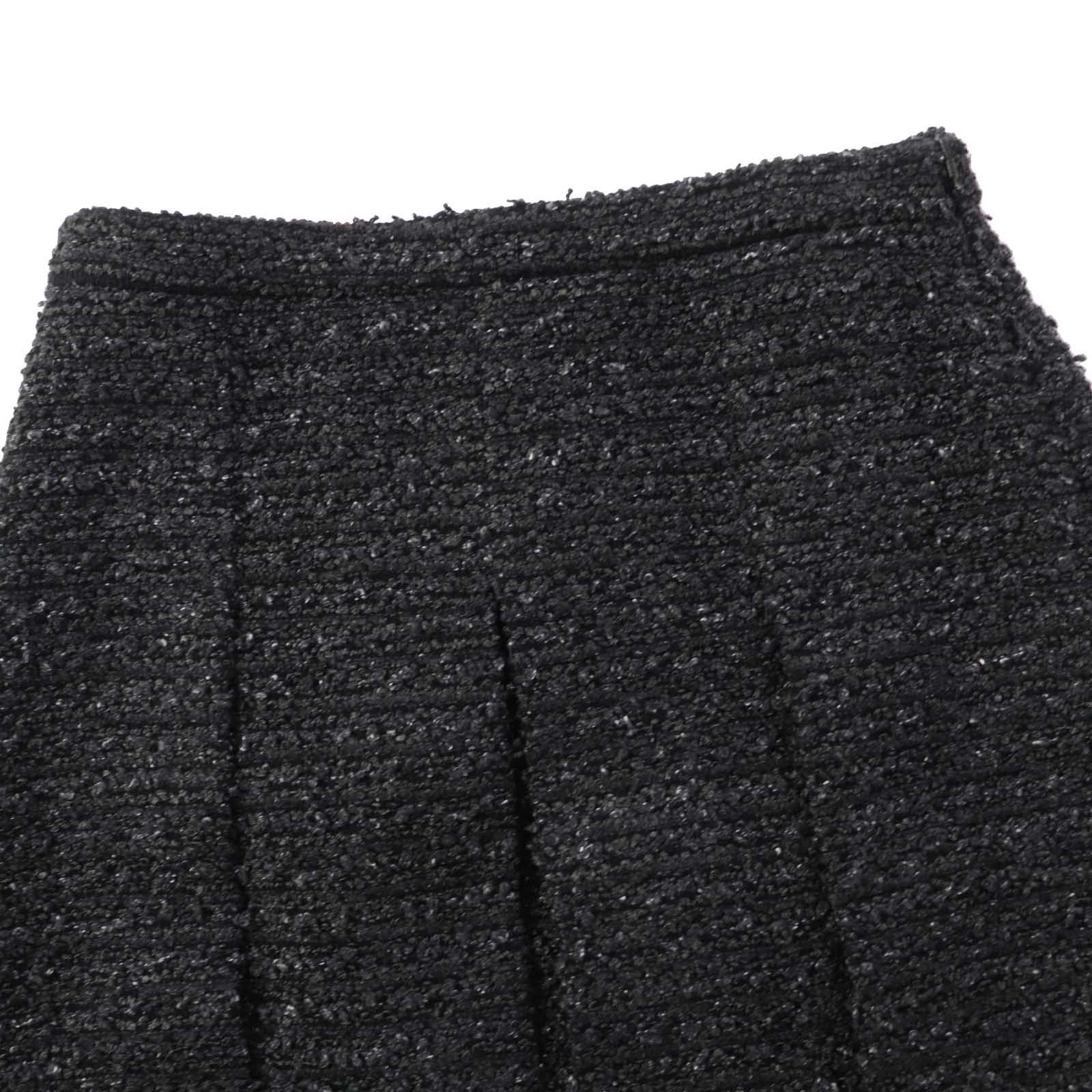 GUCCI Tweed Skirt Dark Gray Black 38 Women