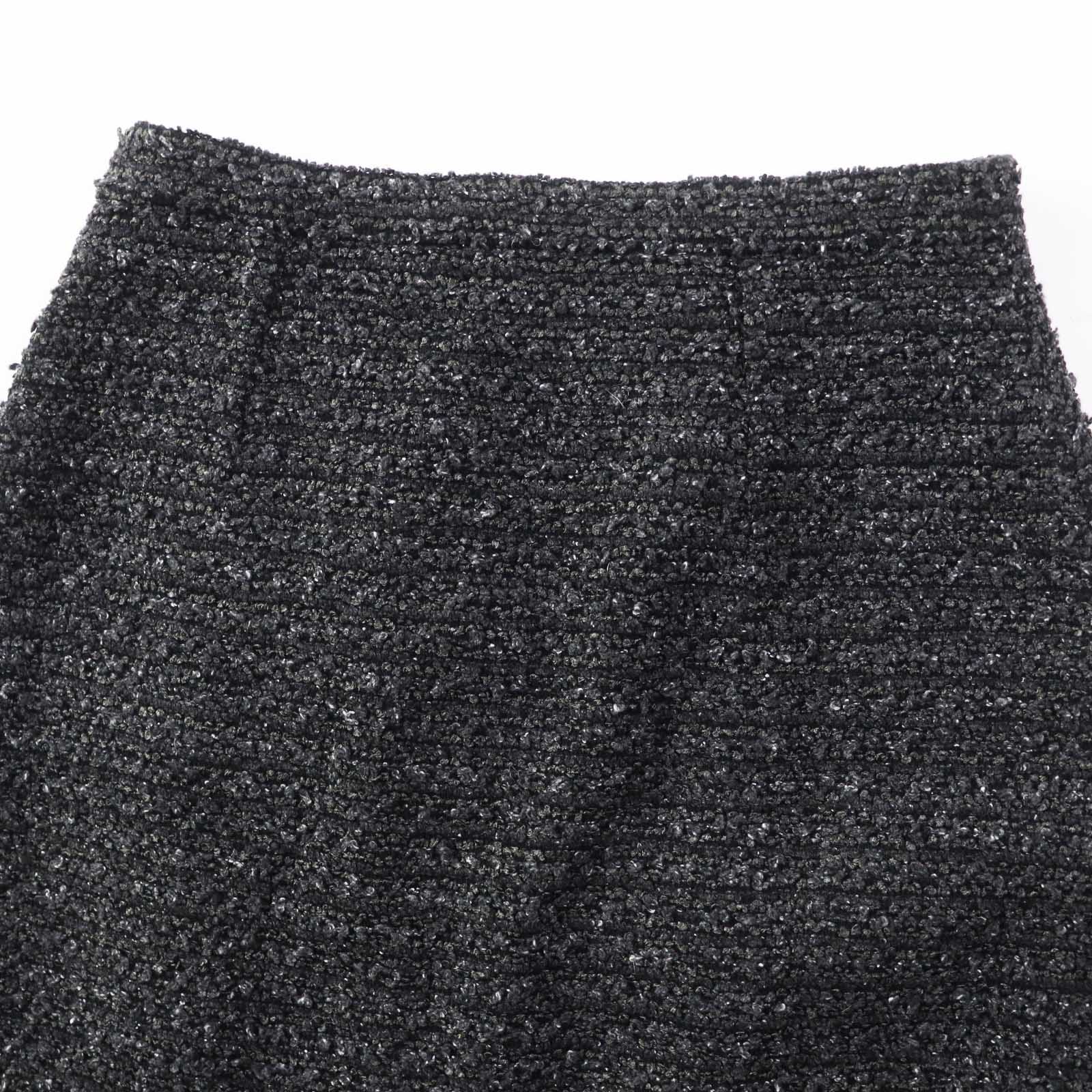 GUCCI Tweed Skirt Dark Gray Black 38 Women