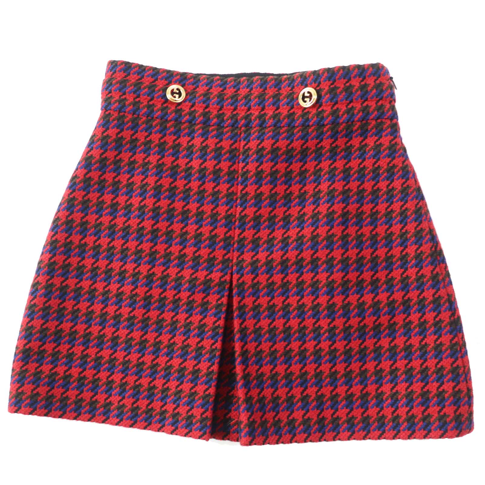 GUCCI Wool Nylon Houndstooth Skirt 40 Women