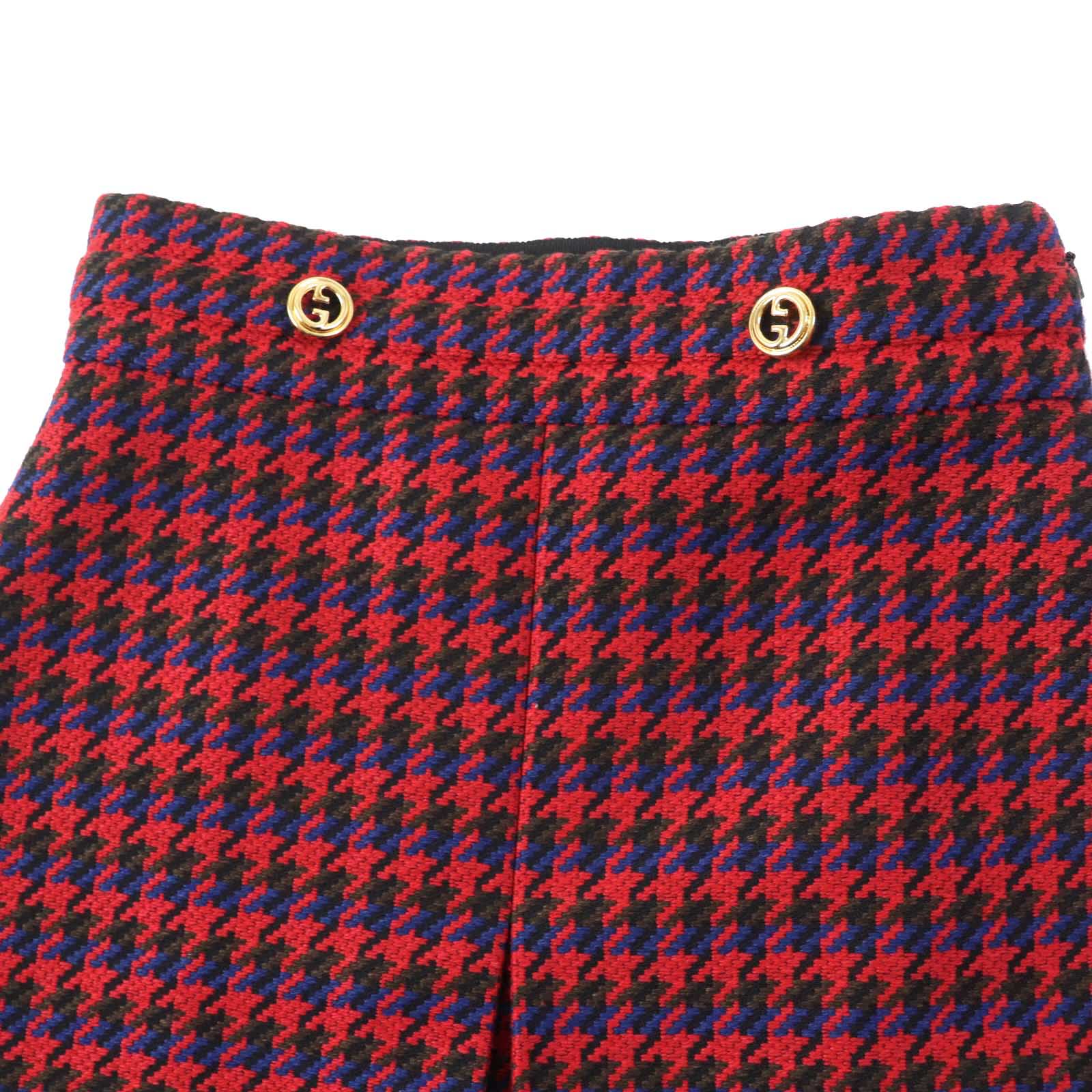 GUCCI Wool Nylon Houndstooth Skirt 40 Women