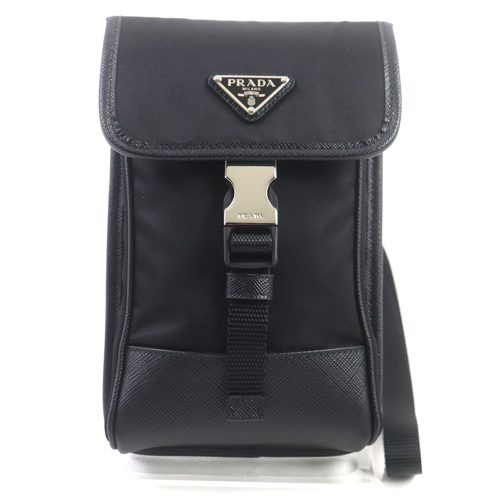 Prada Re-Nylon Saffiano Leather Triangle Logo Bag