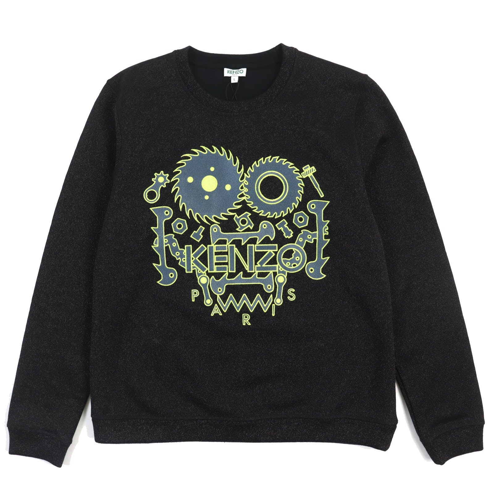 KENZO Chain Saw Blade Embroidery Sweatshirt L