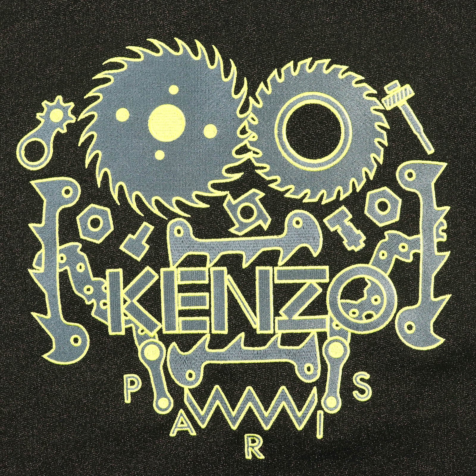 KENZO Chain Saw Blade Embroidery Sweatshirt L