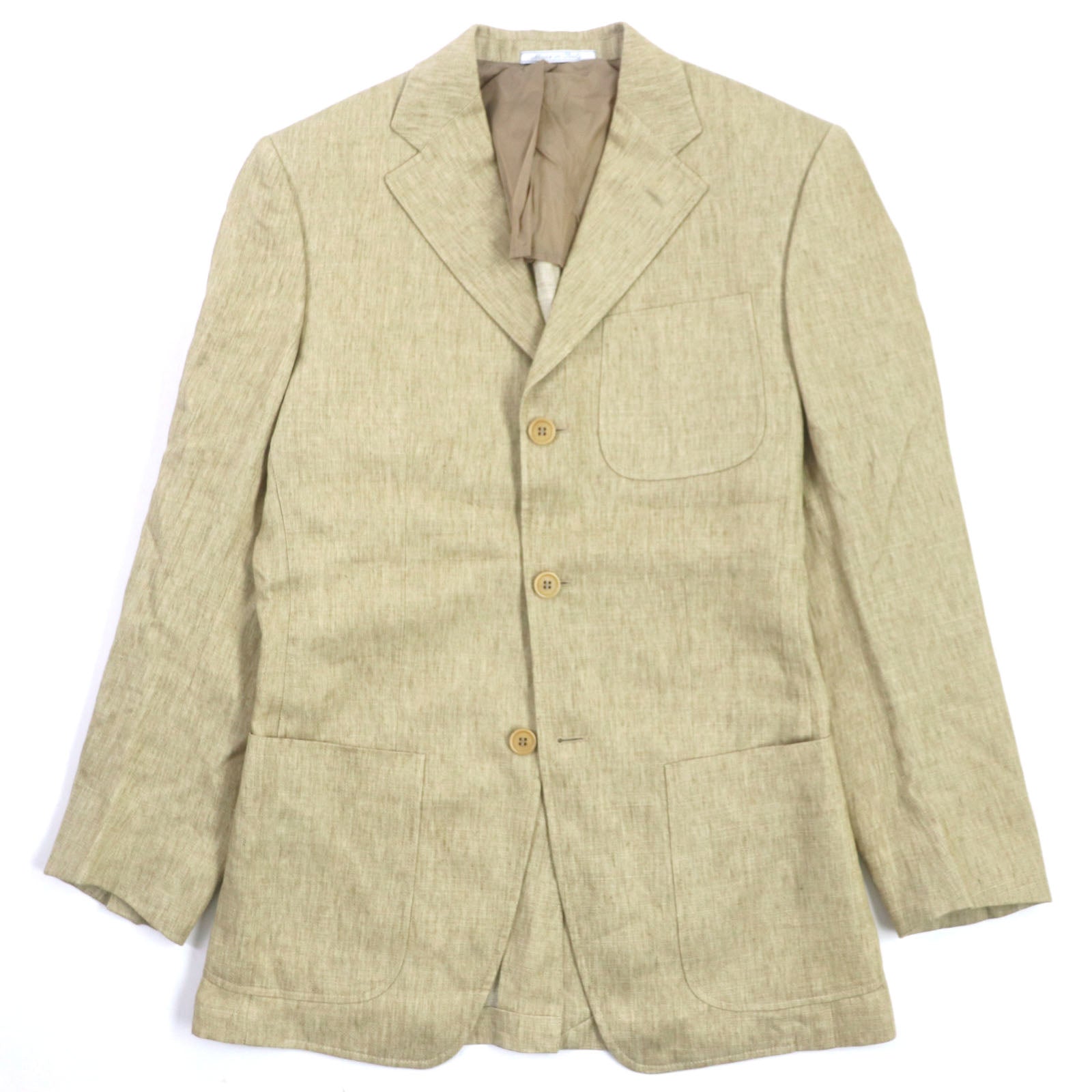 Salvatore Ferragamo Linen Silk Logo Button Jacket