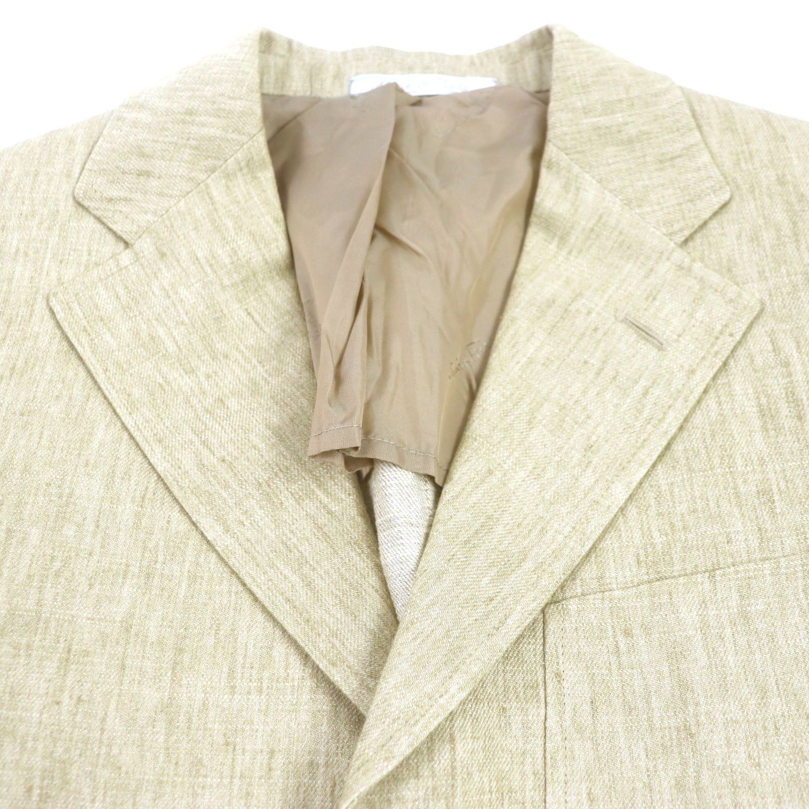 Salvatore Ferragamo Linen Silk Logo Button Jacket