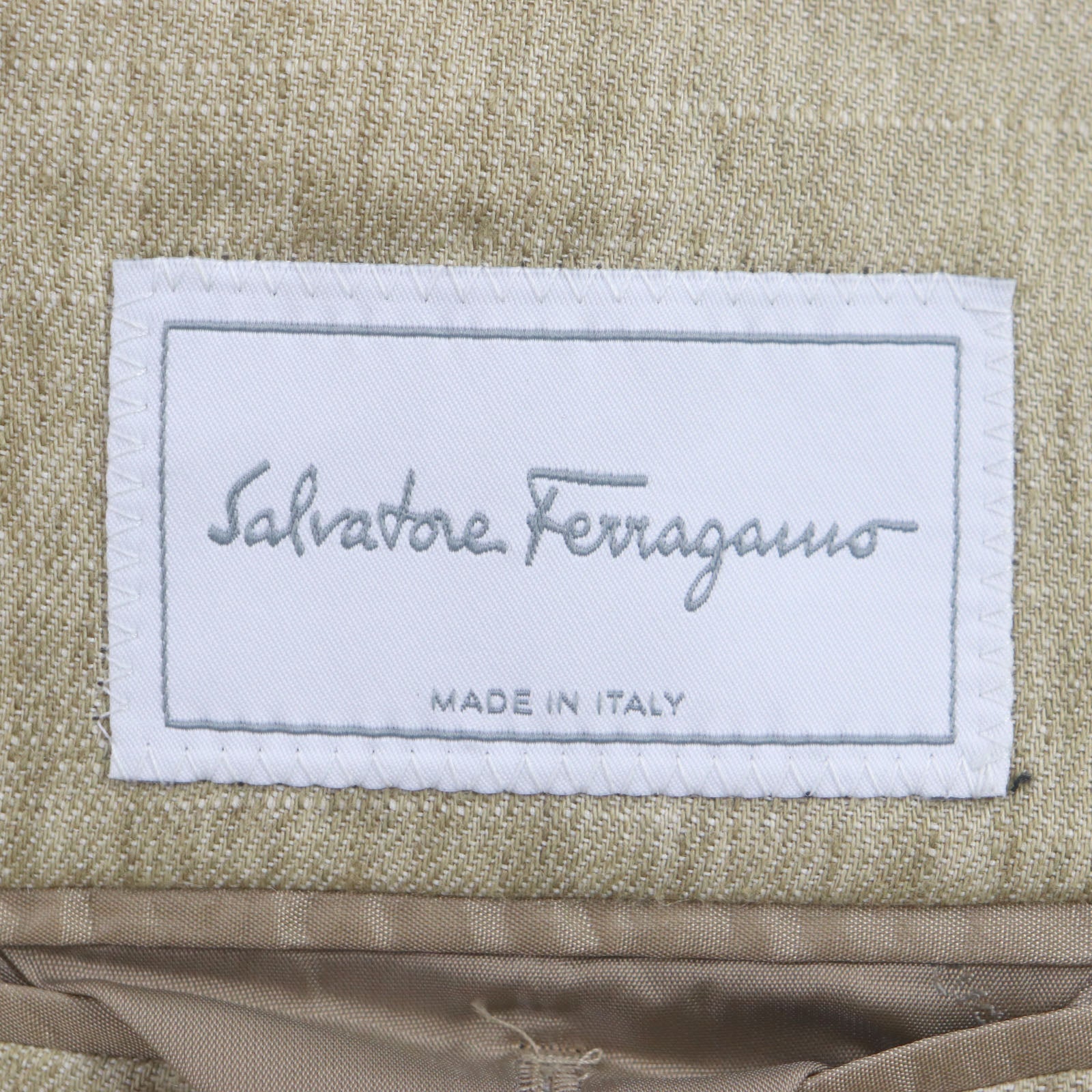 Salvatore Ferragamo Linen Silk Logo Button Jacket