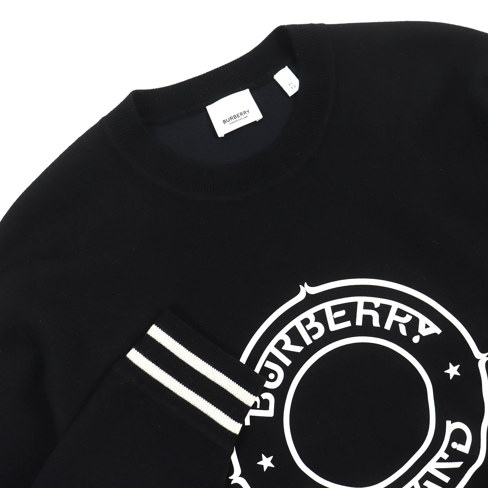 Burberry Logo Graphic Sweatshirt Black White XL