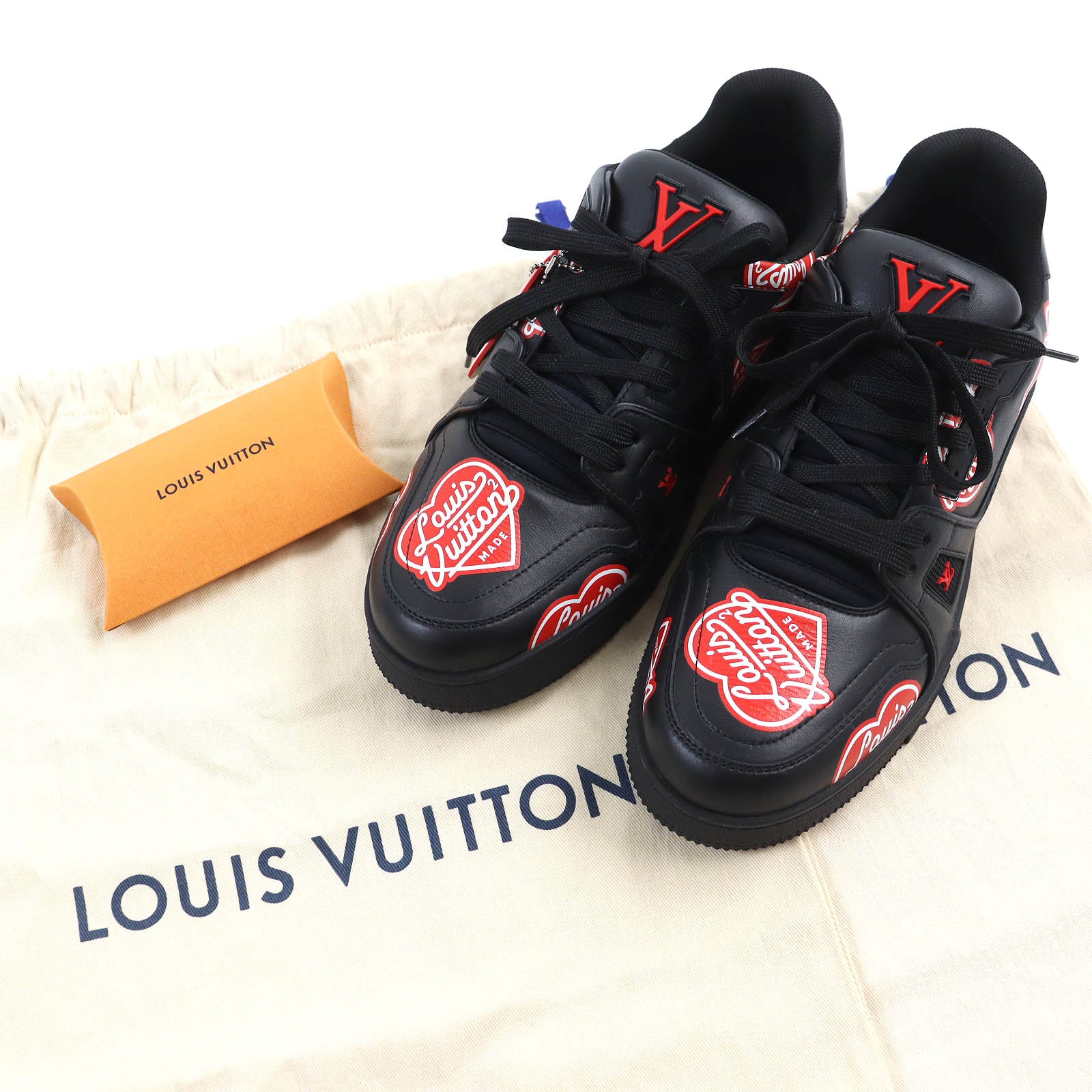 Louis Vuitton NIGO Heart Logo Leather Sneakers 7.5