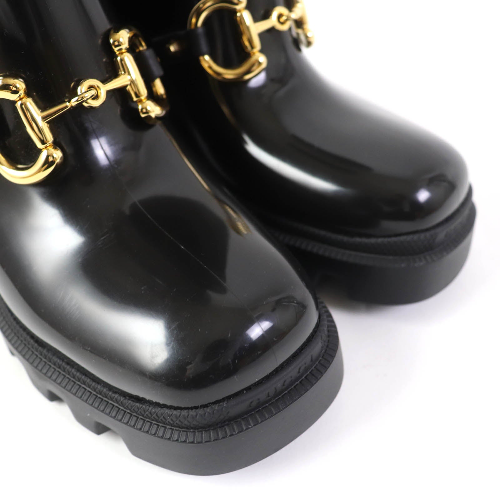 Gucci Horsebit Rubber Knee-high Boots Black