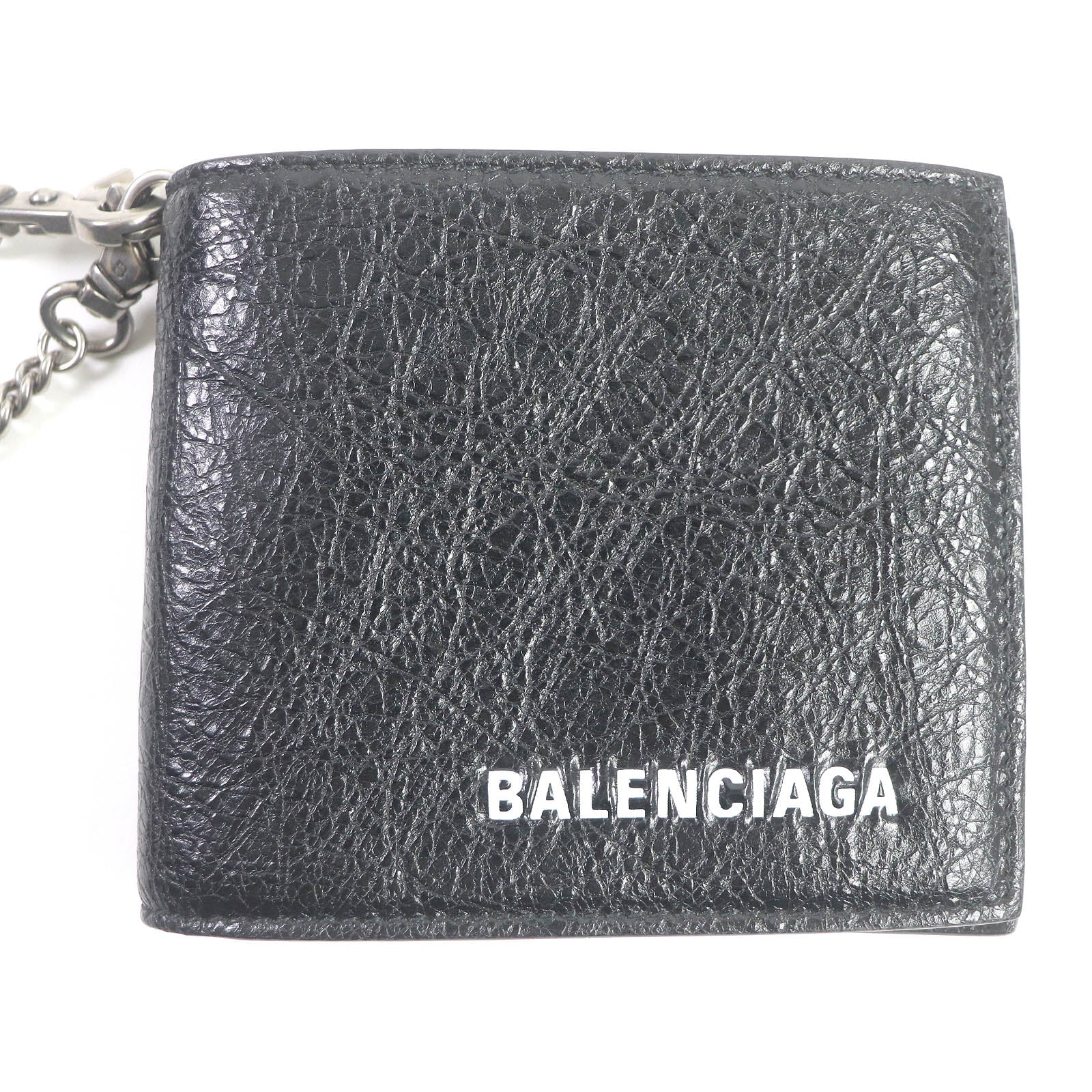 Balenciaga Leather Bifold Wallet with Chain