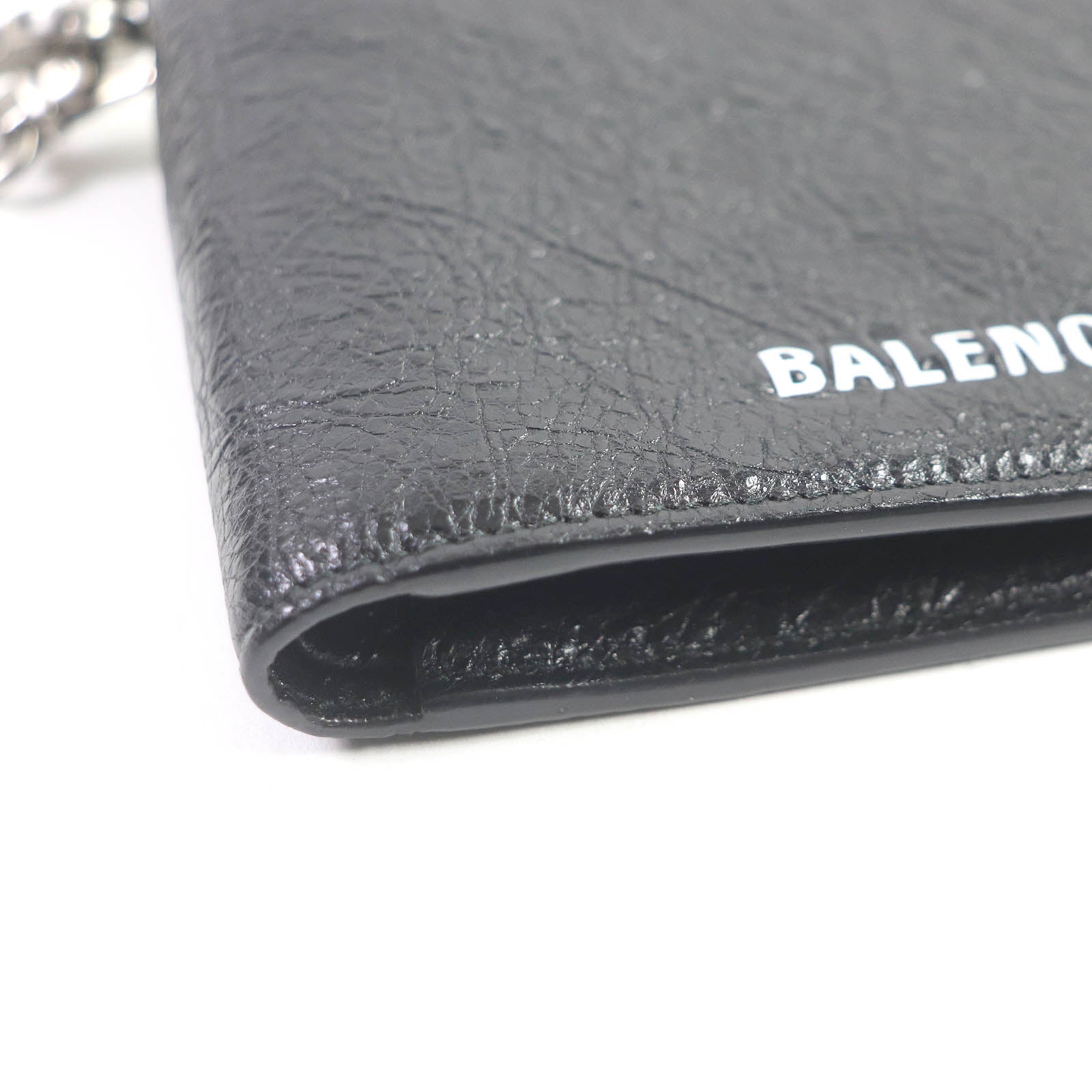 Balenciaga Leather Bifold Wallet with Chain