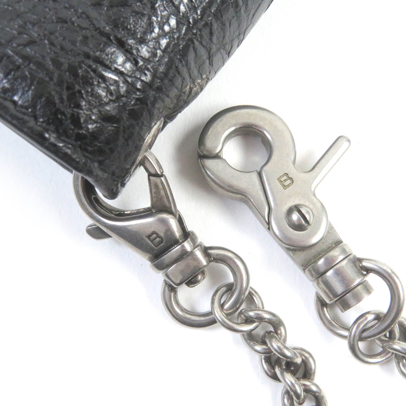 Balenciaga Leather Bifold Wallet with Chain