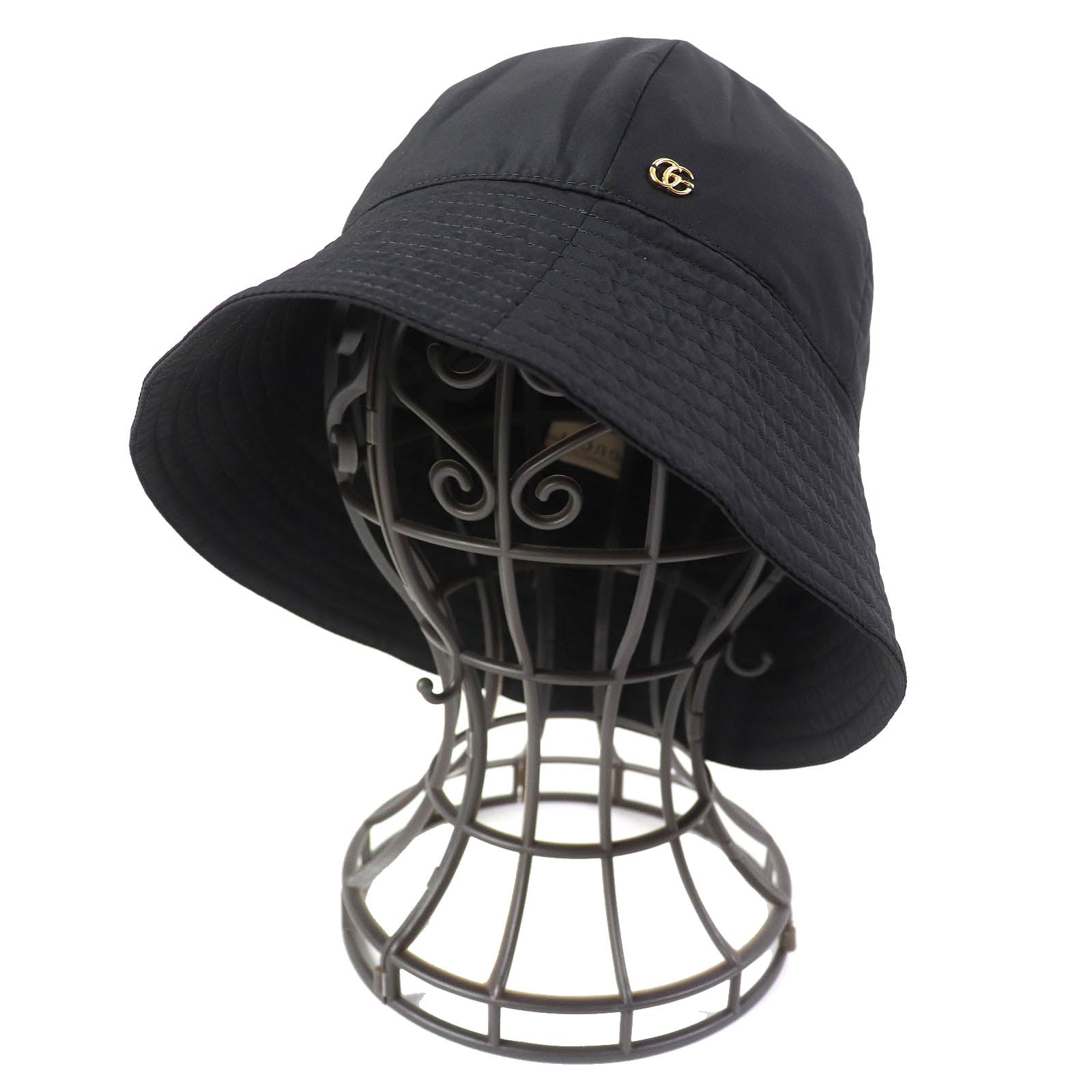 Gucci Double G Bucket Hat Black Gold M