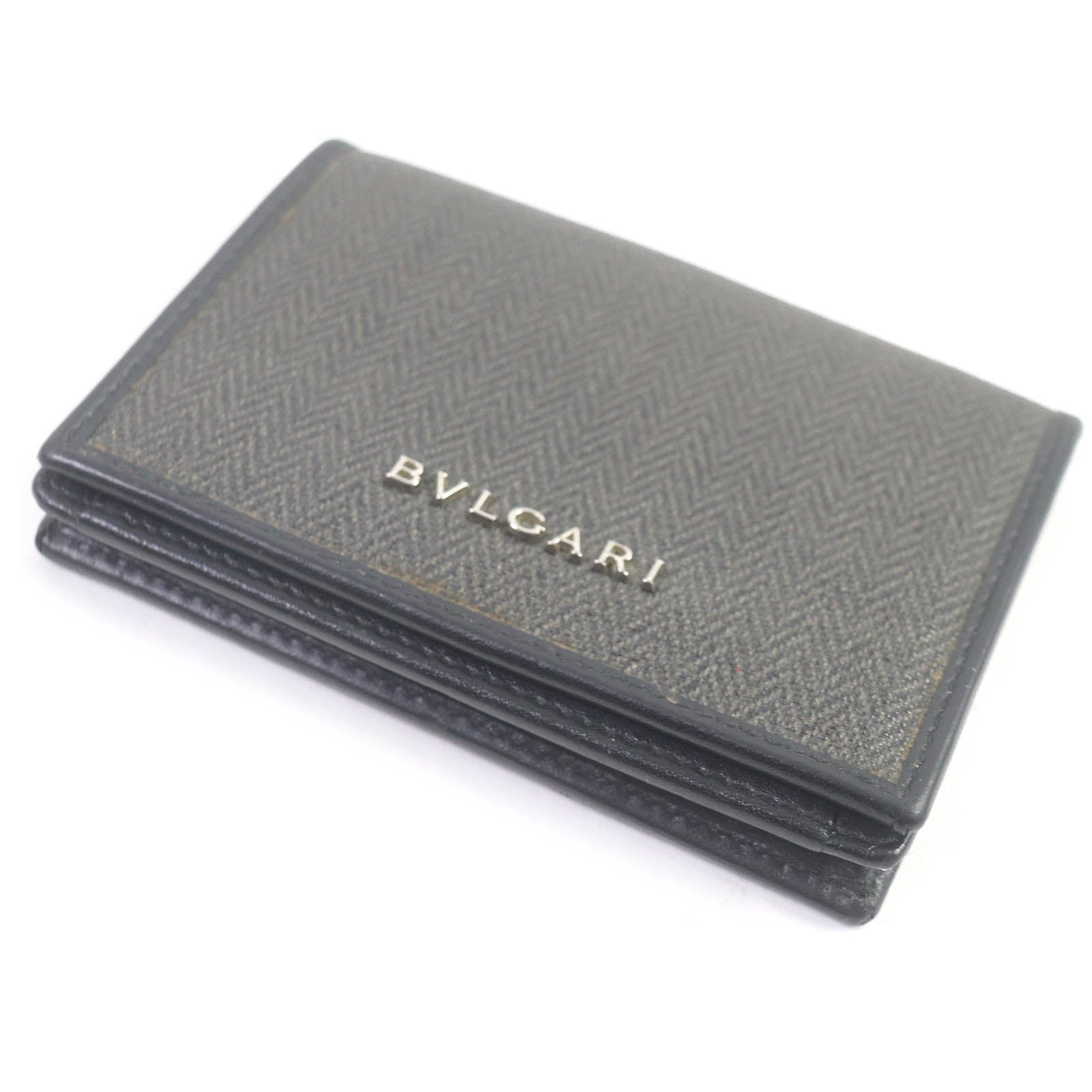 BVLGARI Leather Bifold Wallet Card Holder