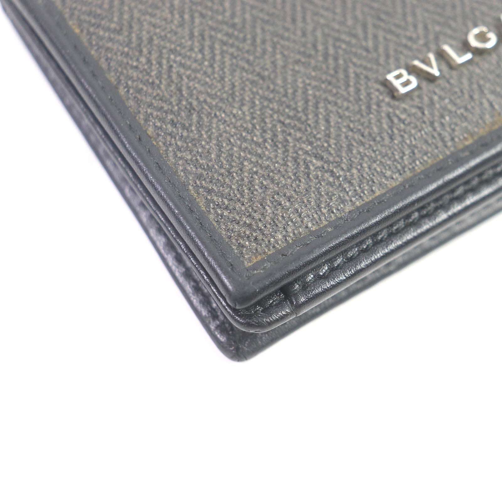 BVLGARI Leather Bifold Wallet Card Holder