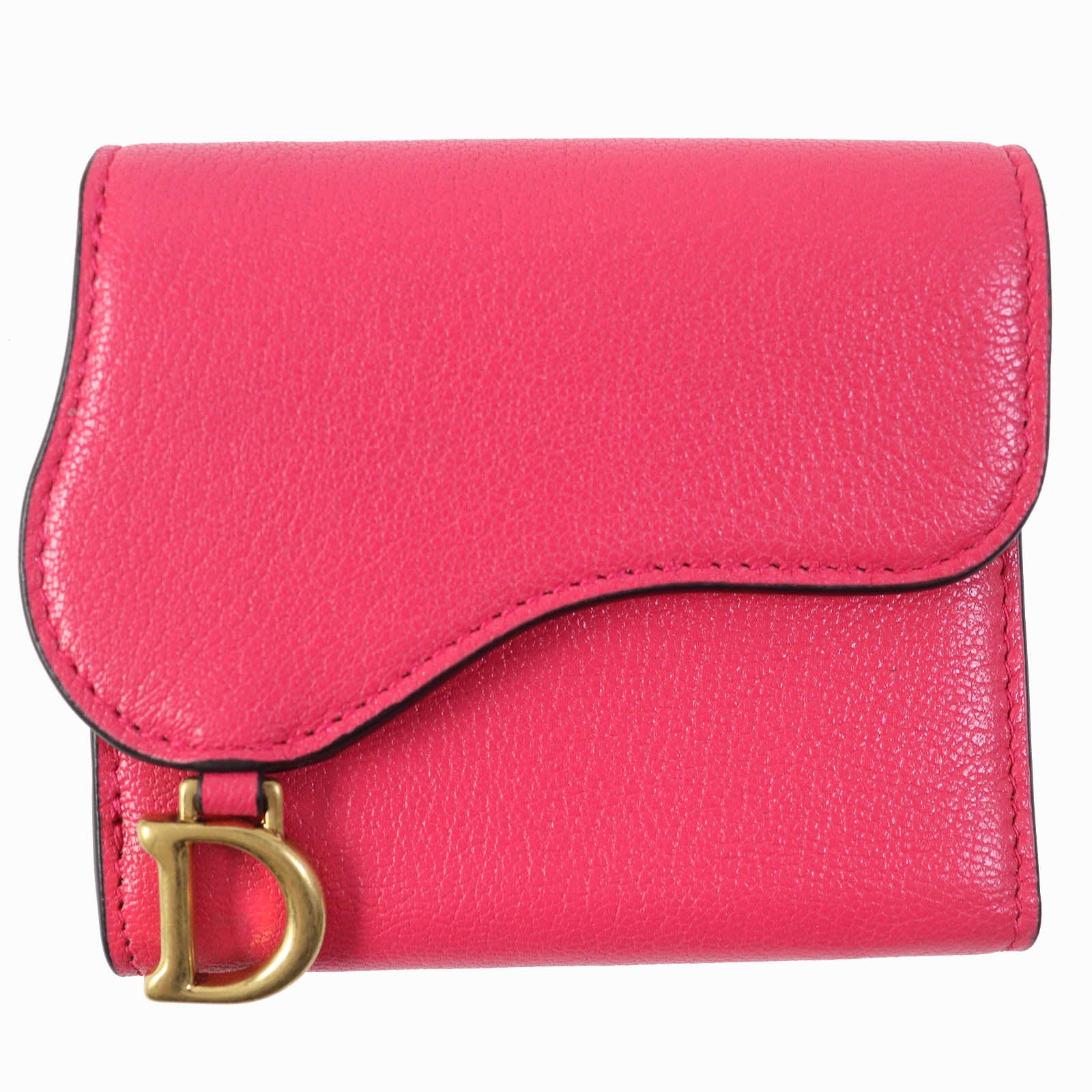 Dior Saddle Lotus Leather Wallet Red