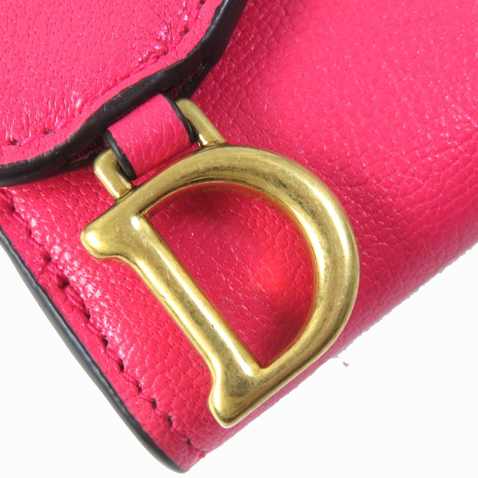 Dior Saddle Lotus Leather Wallet Red