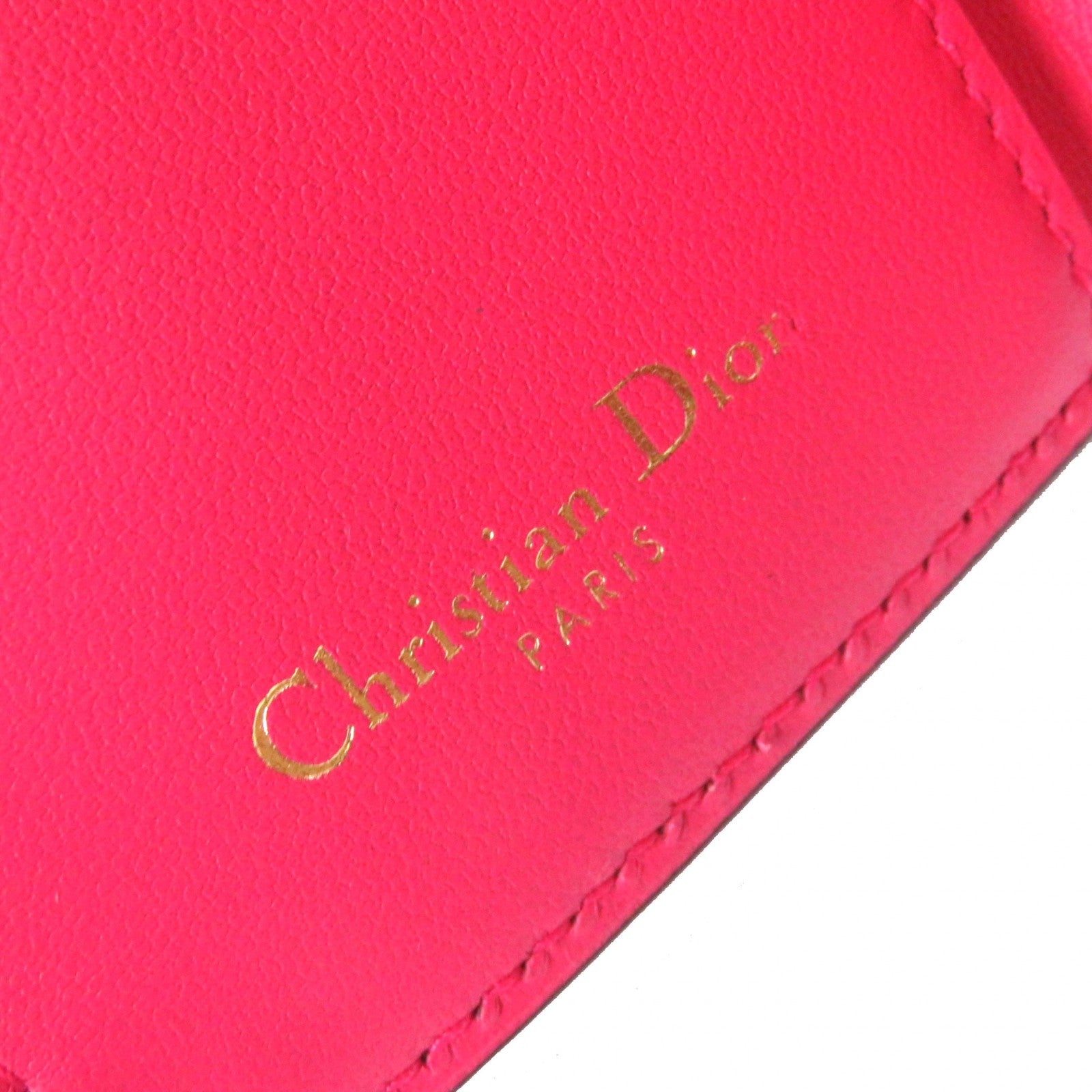 Dior Saddle Lotus Leather Wallet Red