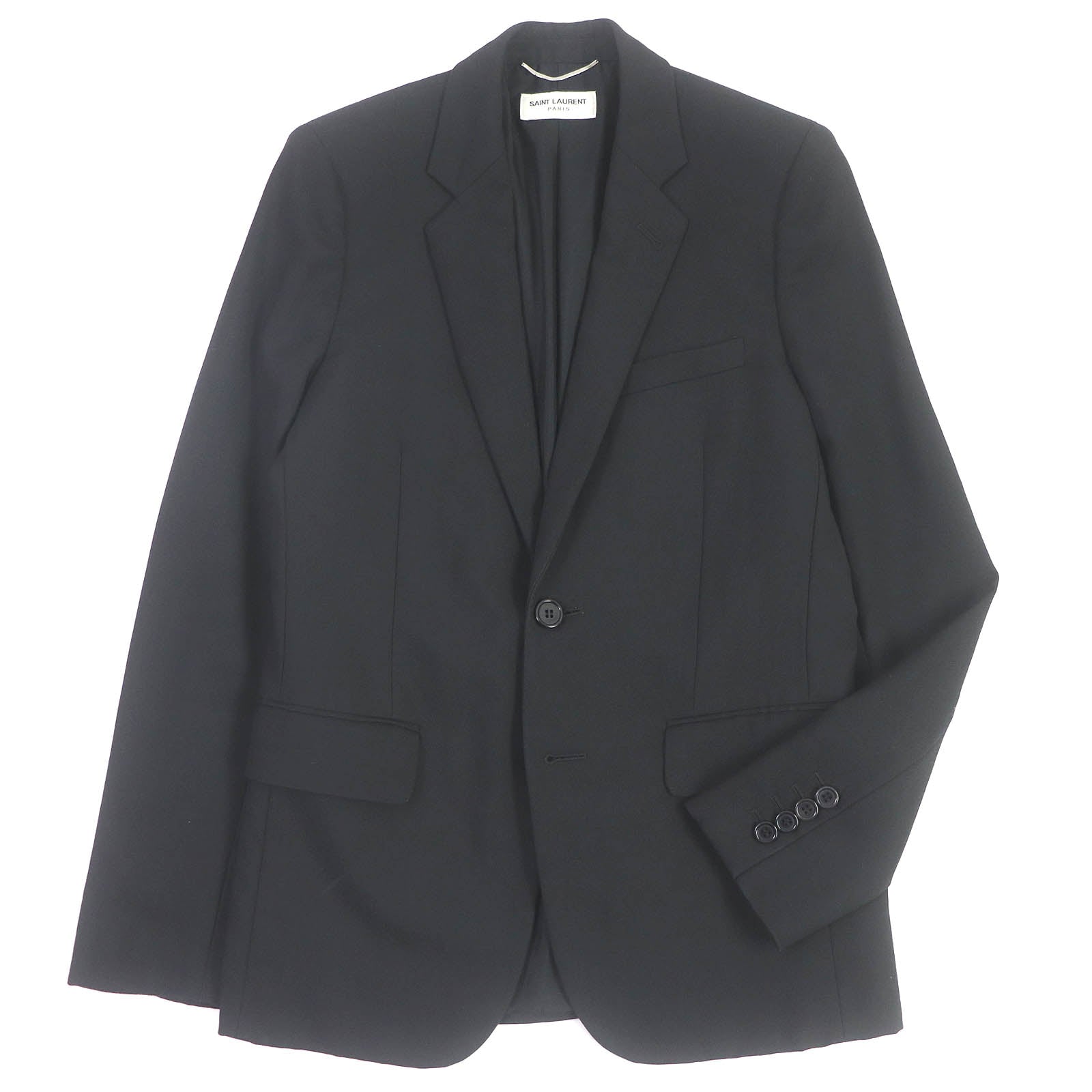 Saint Laurent Wool Cotton Blazer Jacket Black