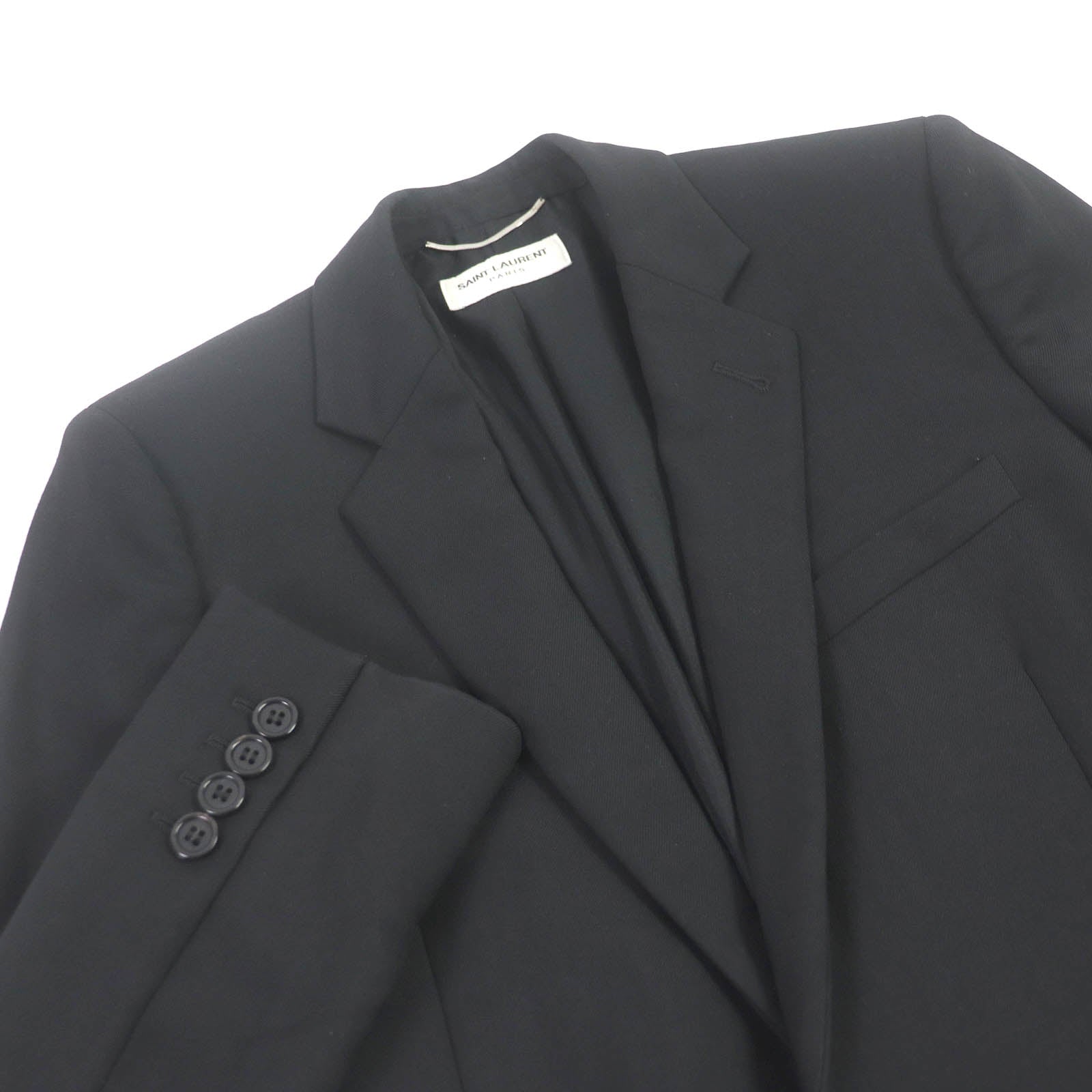 Saint Laurent Wool Cotton Blazer Jacket Black