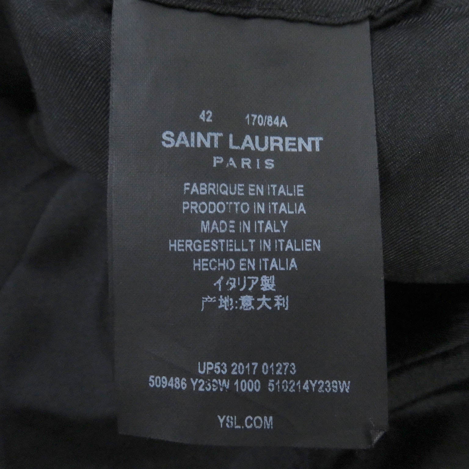 Saint Laurent Wool Cotton Blazer Jacket Black