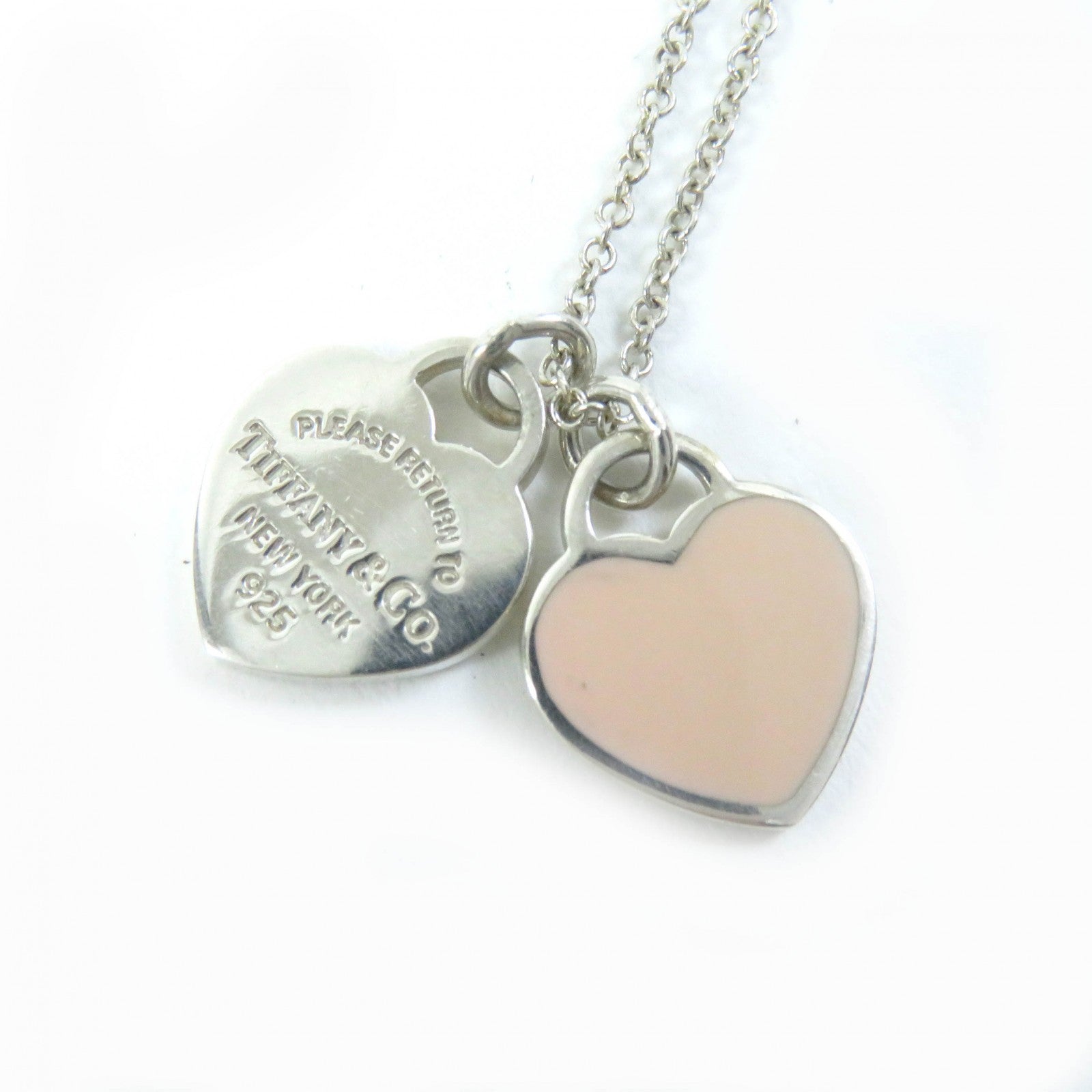 Tiffany & Co Double Heart Tag Necklace SV925