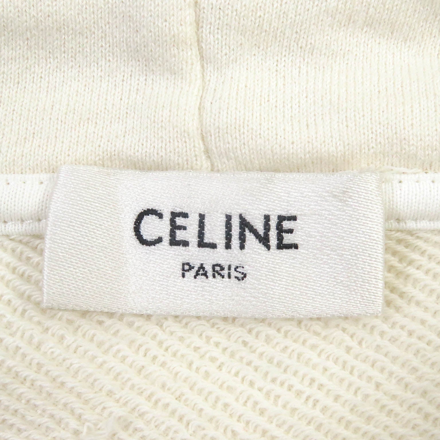 Celine Cotton Cashmere Triomphe Embroidery Hoodie