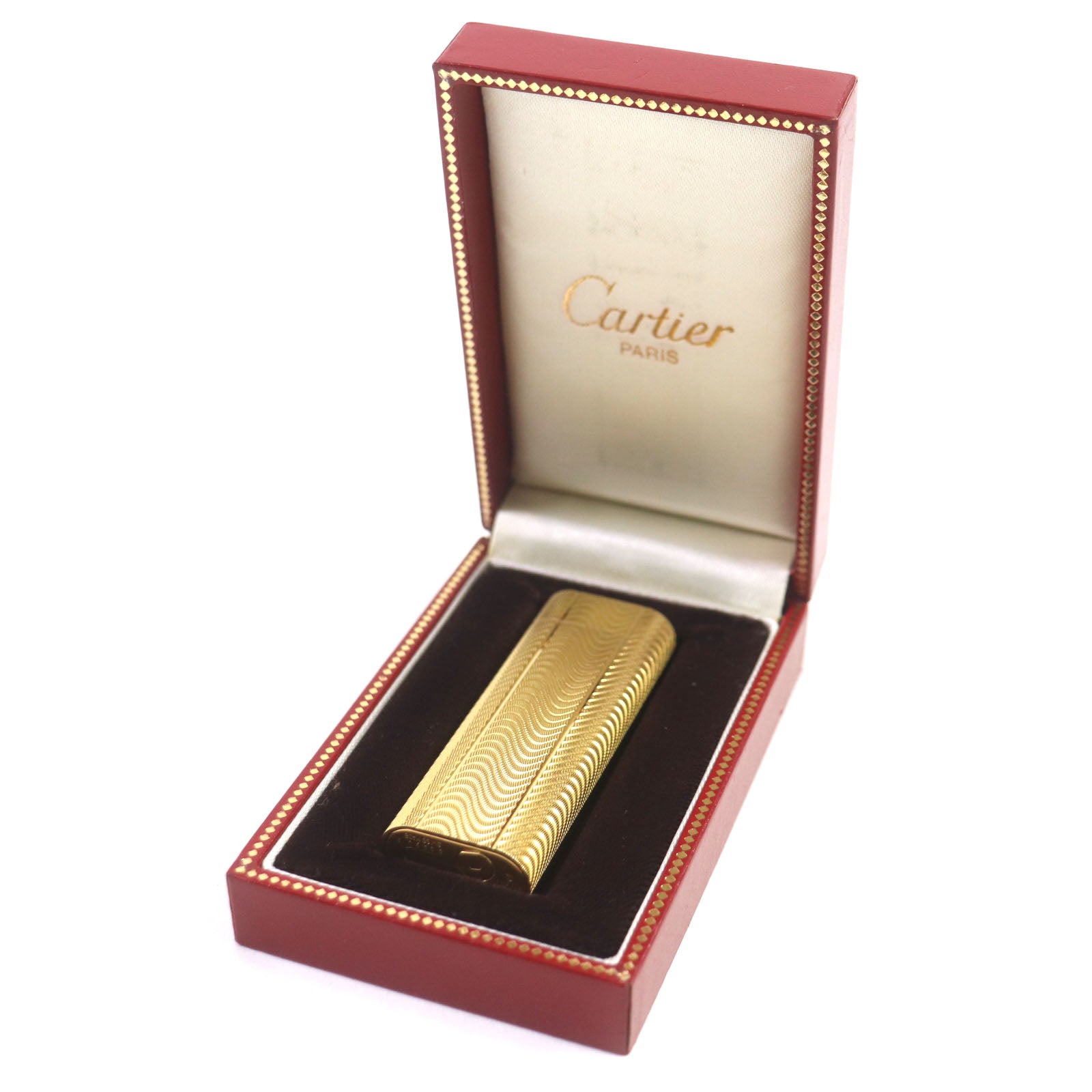 Cartier Oval Wave Gas Lighter Gold Case