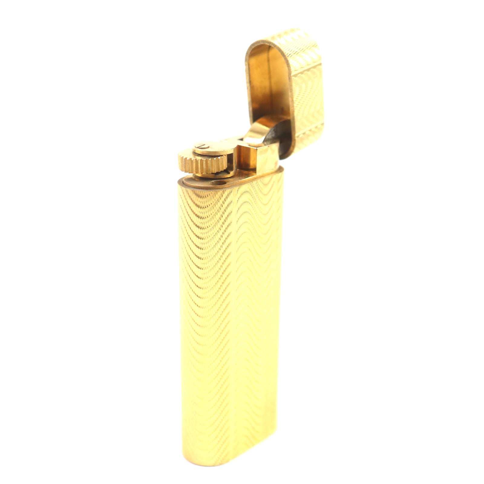 Cartier Oval Wave Gas Lighter Gold Case