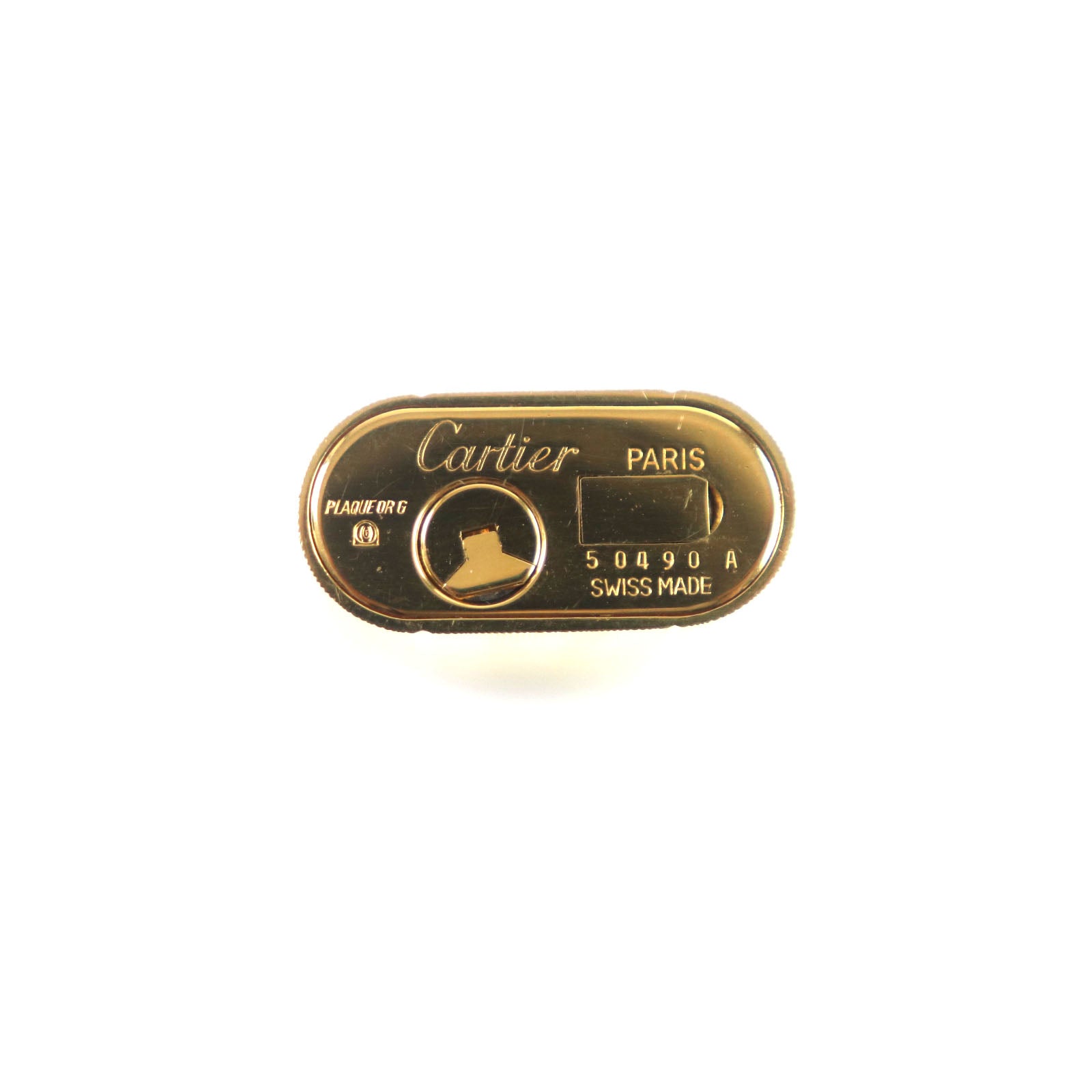 Cartier Oval Wave Gas Lighter Gold Case