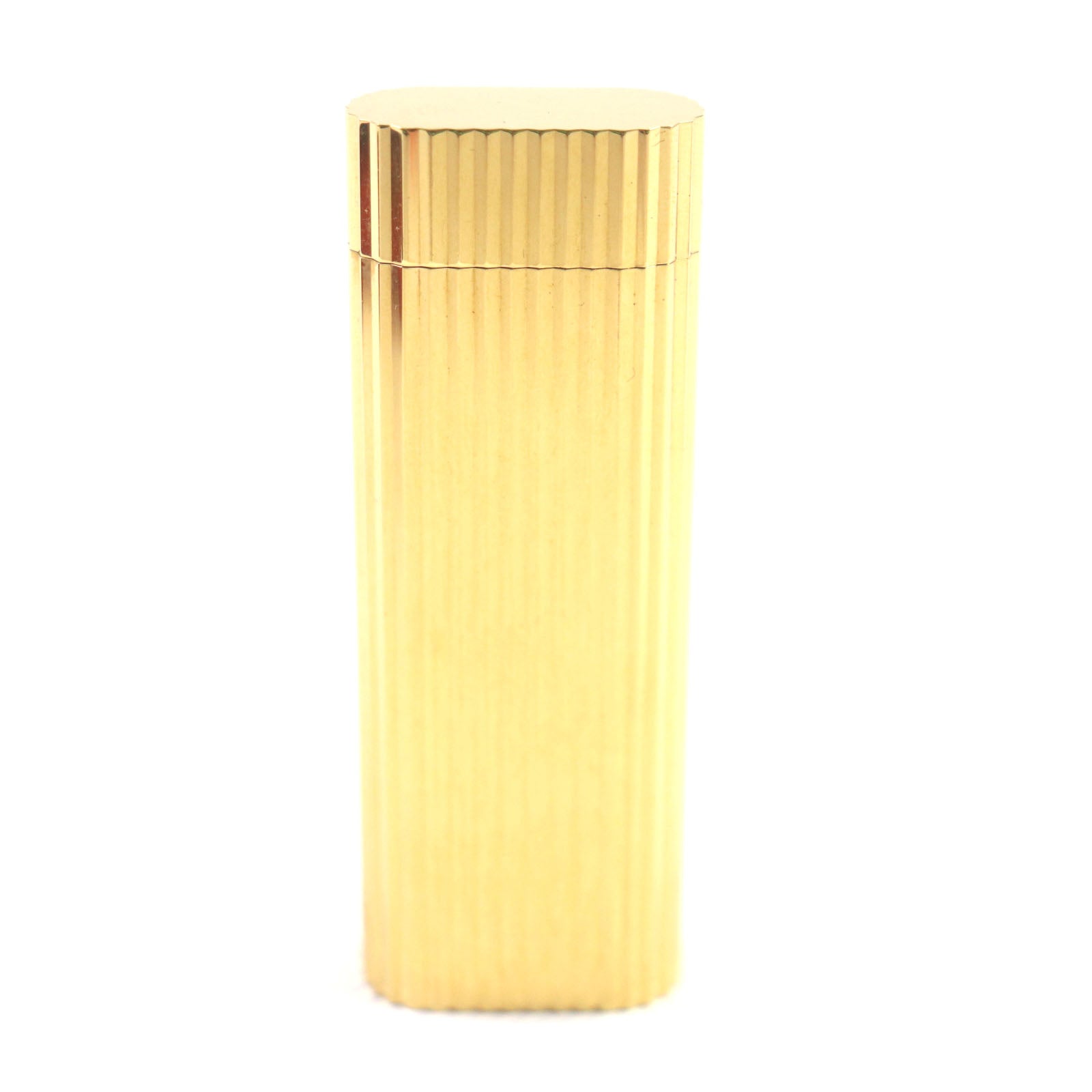 Cartier Oval Stripe Gas Lighter Gold Case