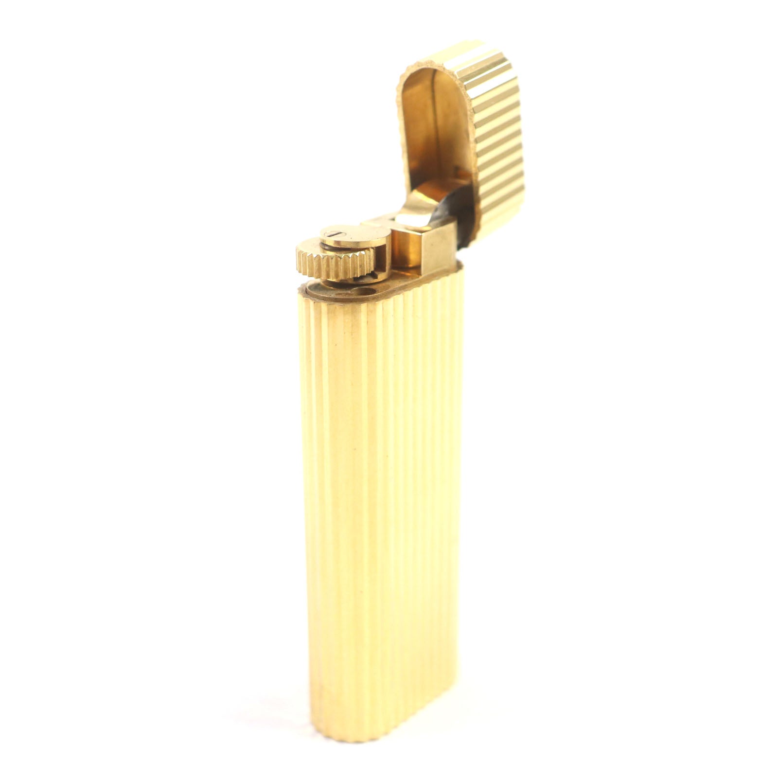 Cartier Oval Stripe Gas Lighter Gold Case