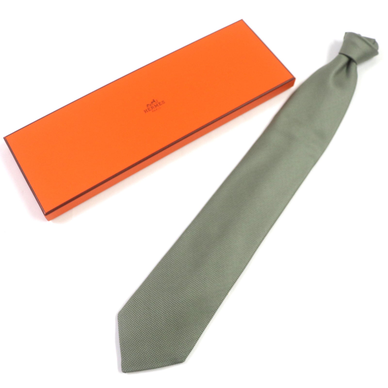 Hermes Silk Eucalyptus Cravat Tie