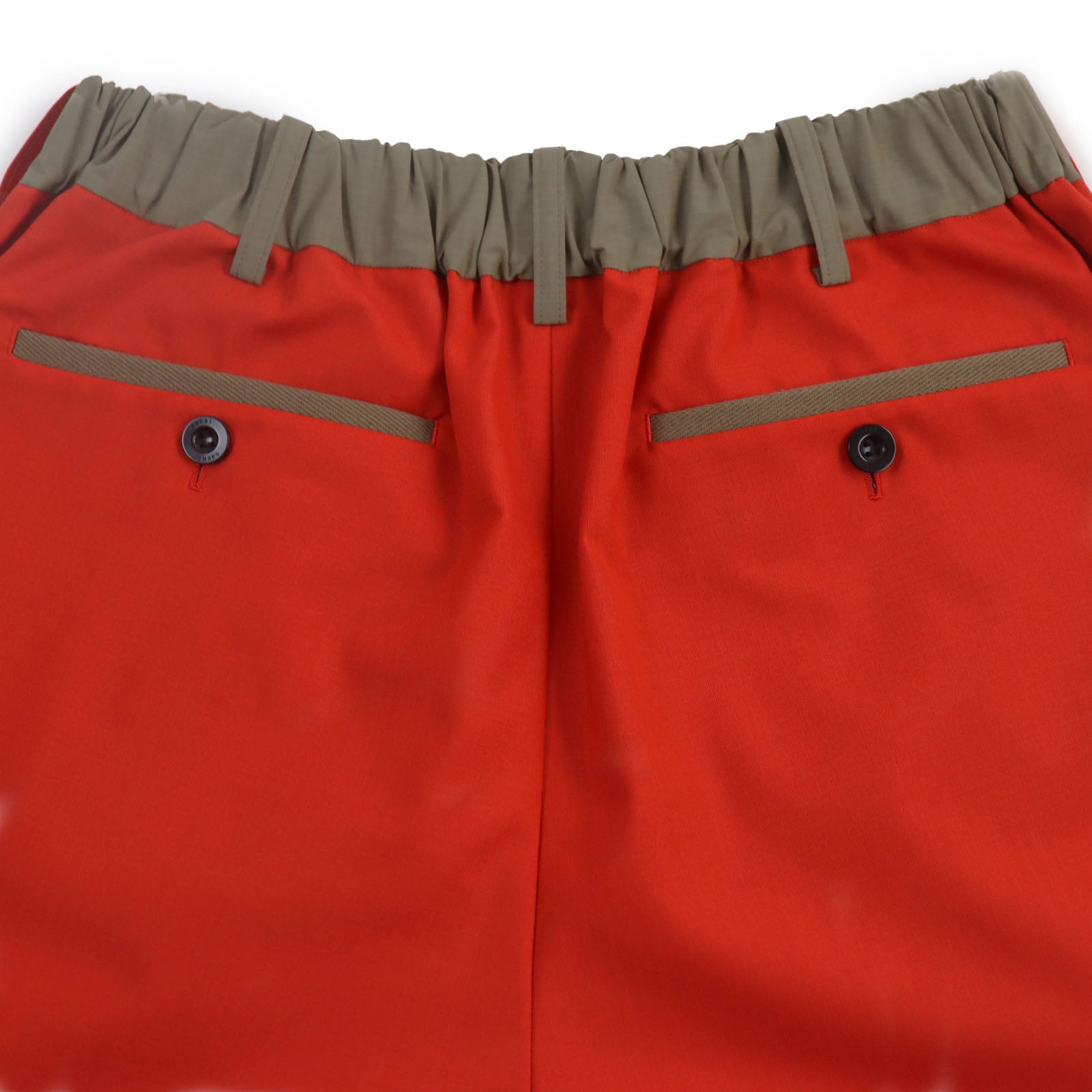 Sacai Belted Wool-Blend Shorts Orange