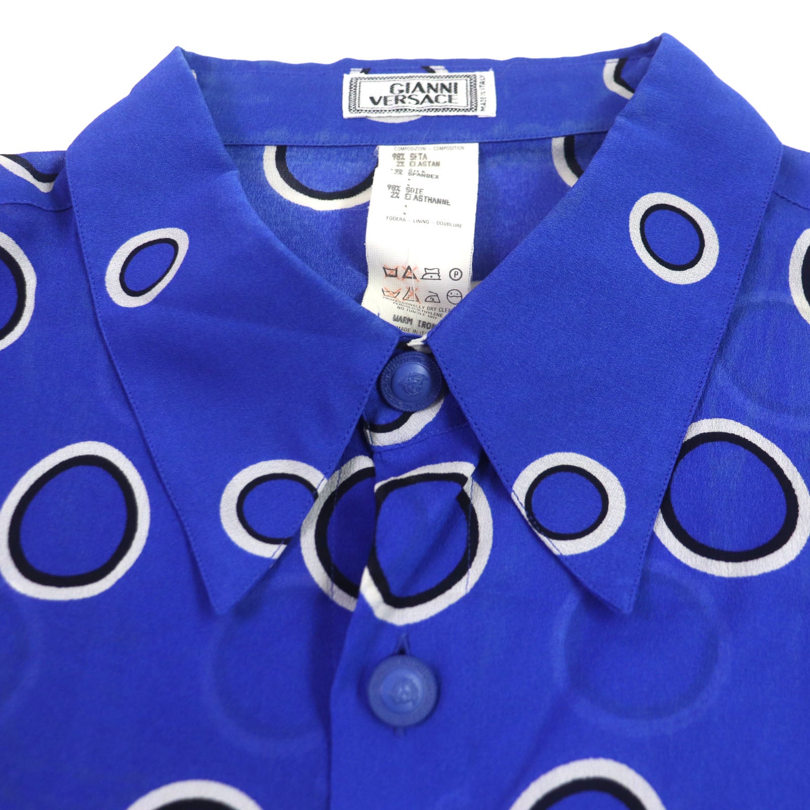 Versace Silk Medusa Button Shirt Blue 52