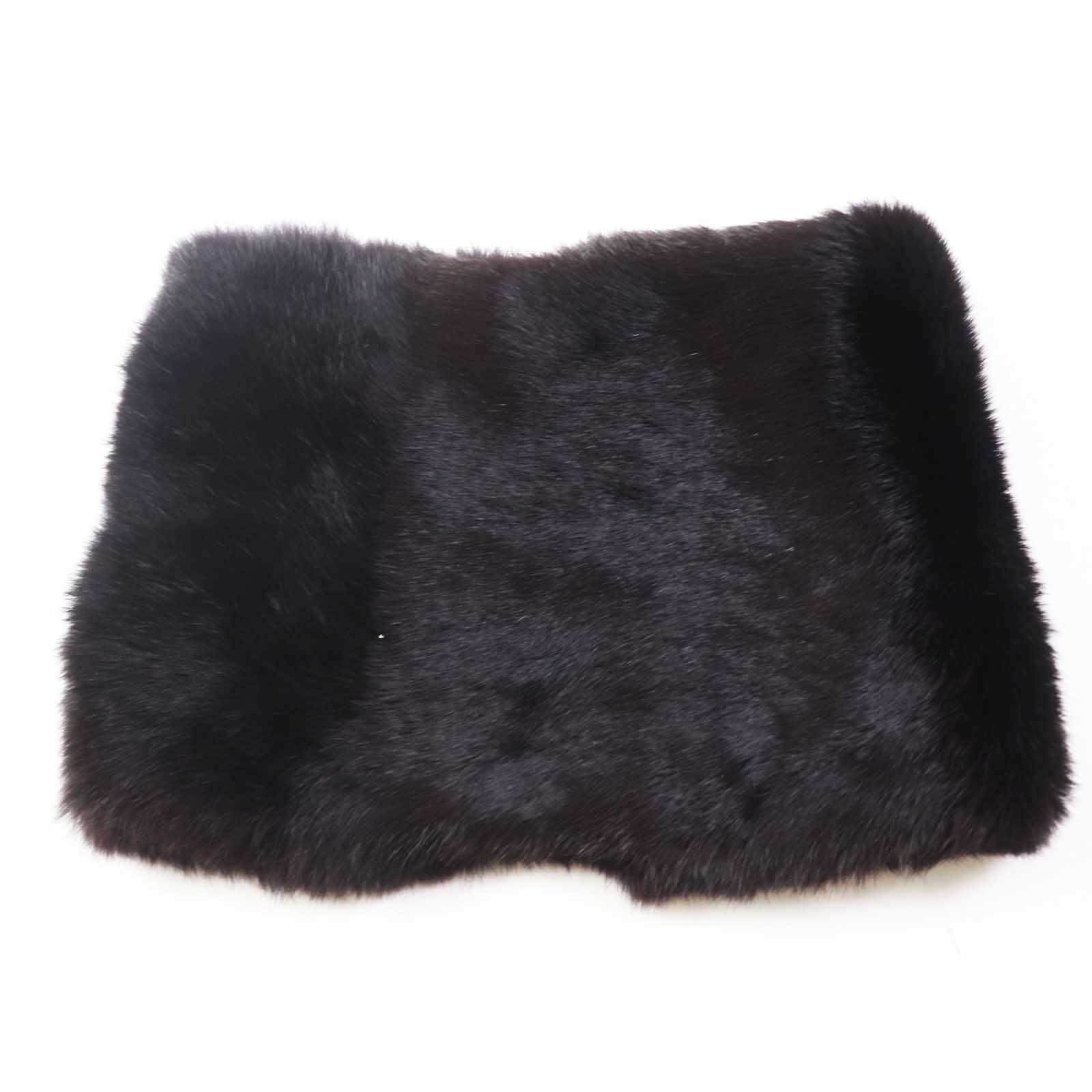 Celine Rabbit Wool Fur Snood Scarf Brown