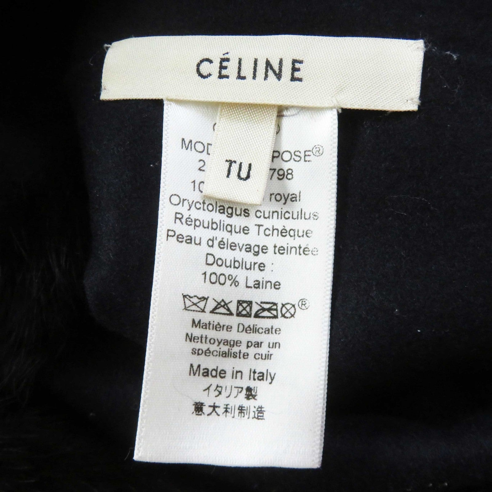 Celine Rabbit Wool Fur Snood Scarf Brown