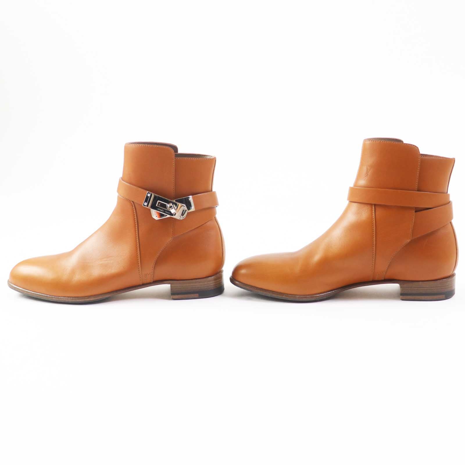 Hermes Kelly Metal Leather Short Boots Women