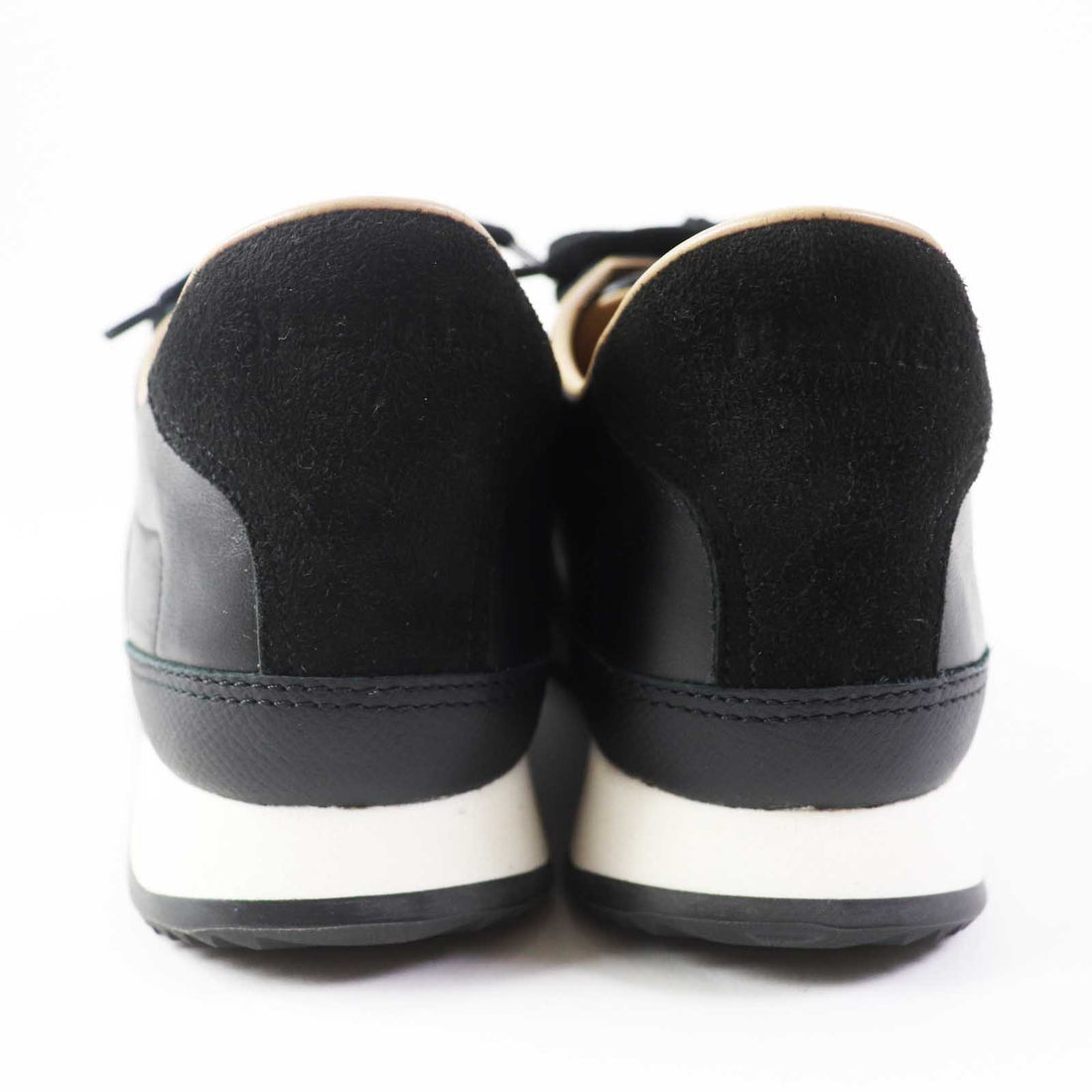 HERMES Leather Sneakers Black 37.5 Women