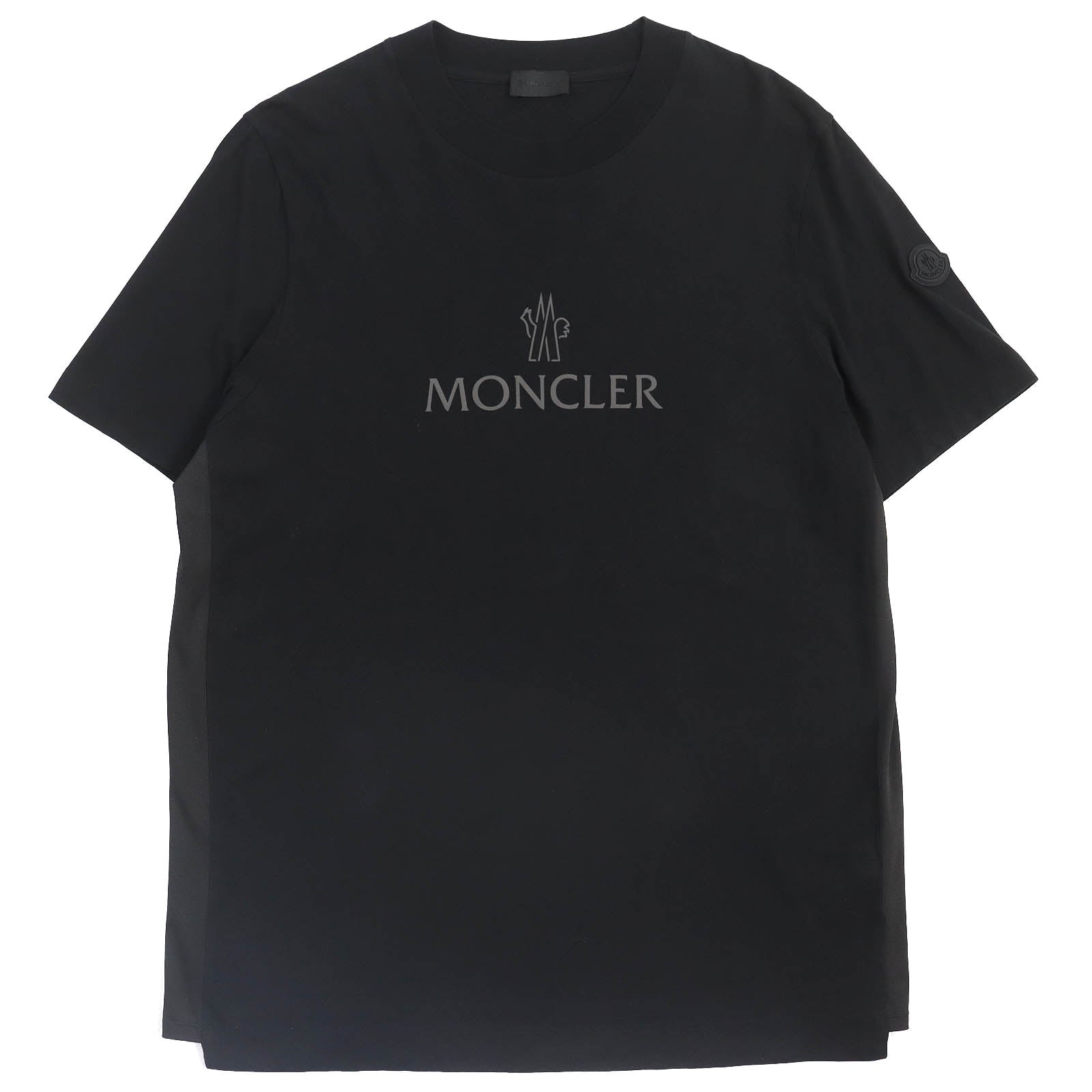 Moncler Cotton Logo Print T-shirt Black L