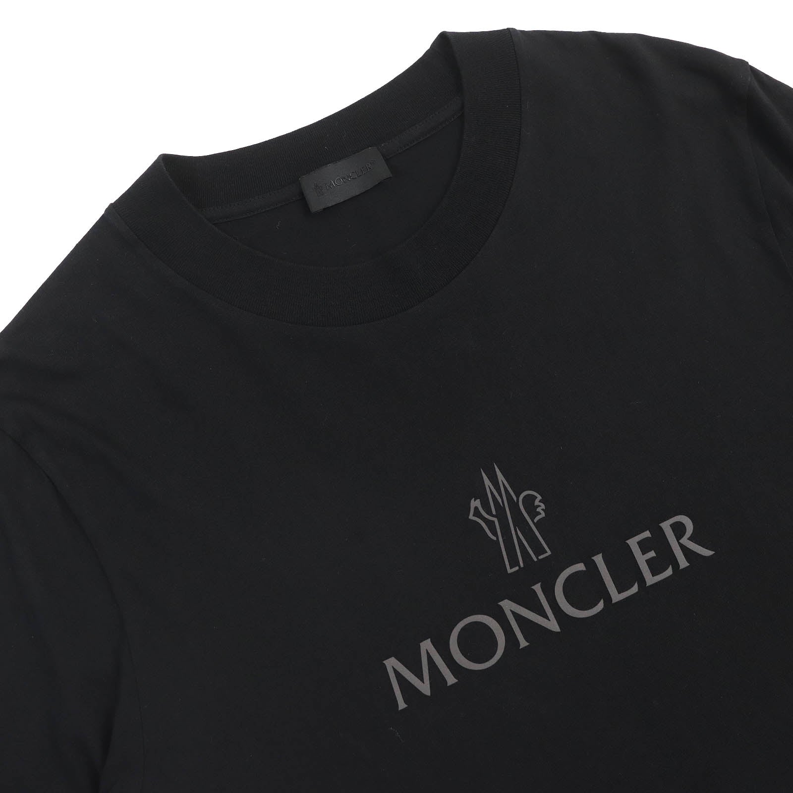 Moncler Cotton Logo Print T-shirt Black L