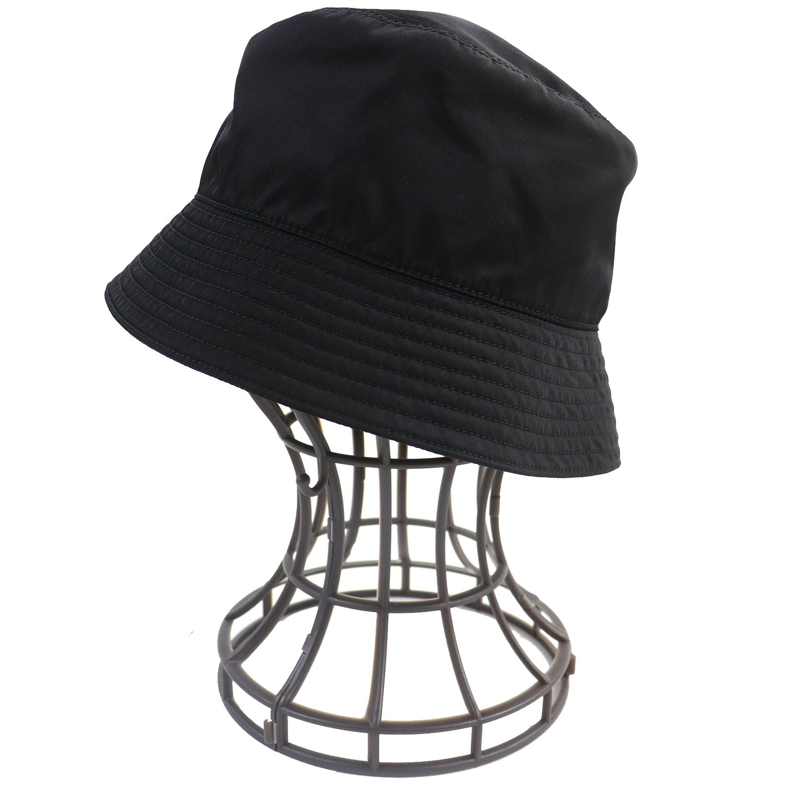 Prada Triangle Logo Bucket Hat Black S