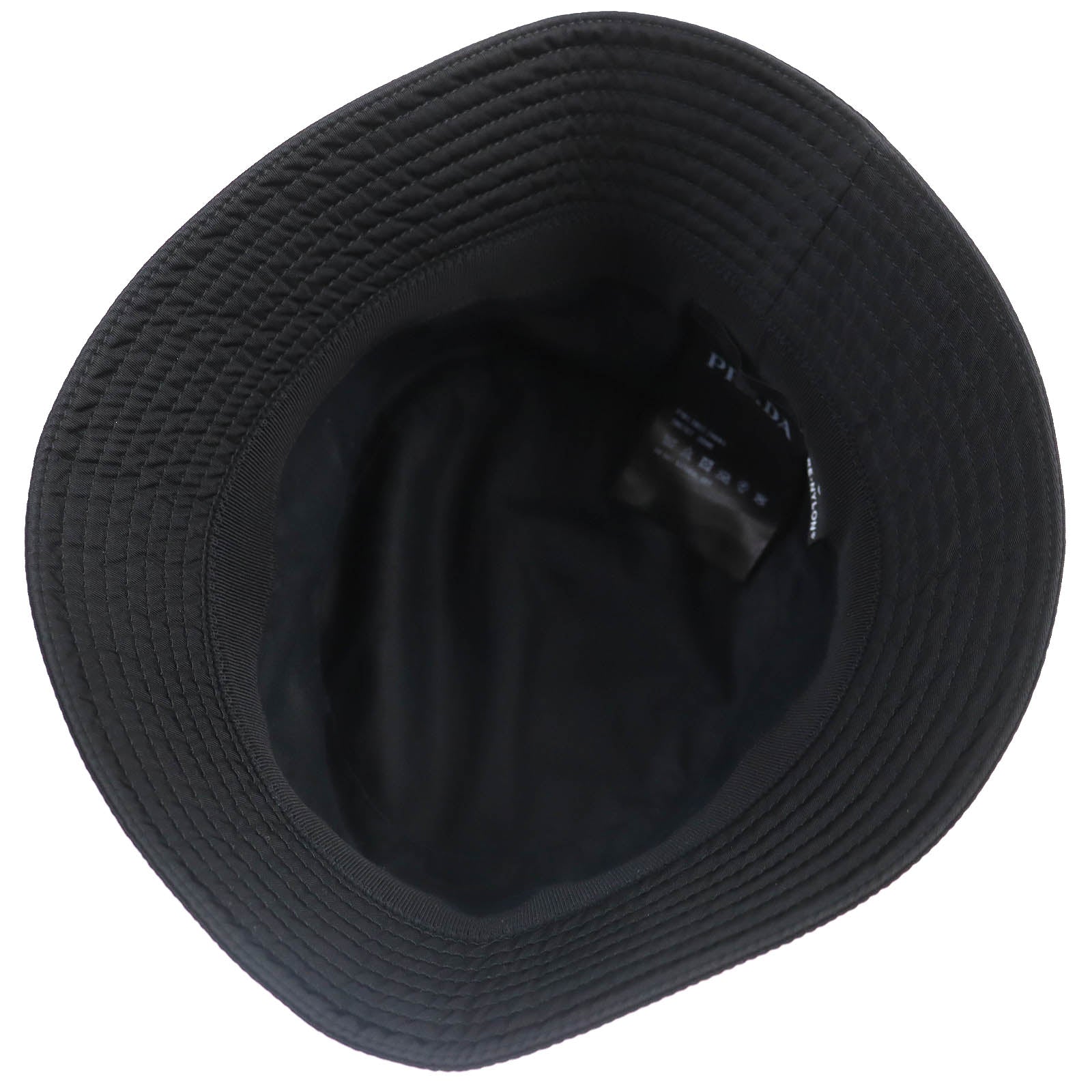 Prada Triangle Logo Bucket Hat Black S