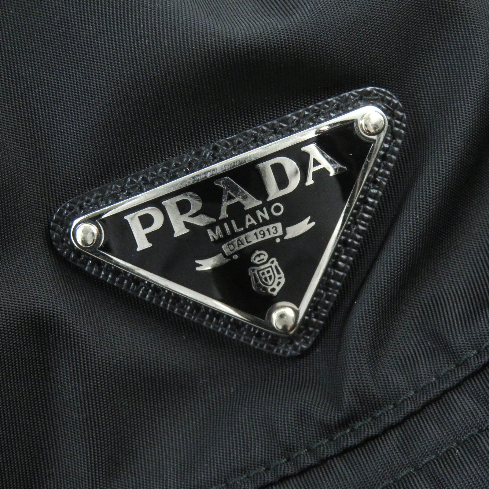 Prada Triangle Logo Bucket Hat Black S