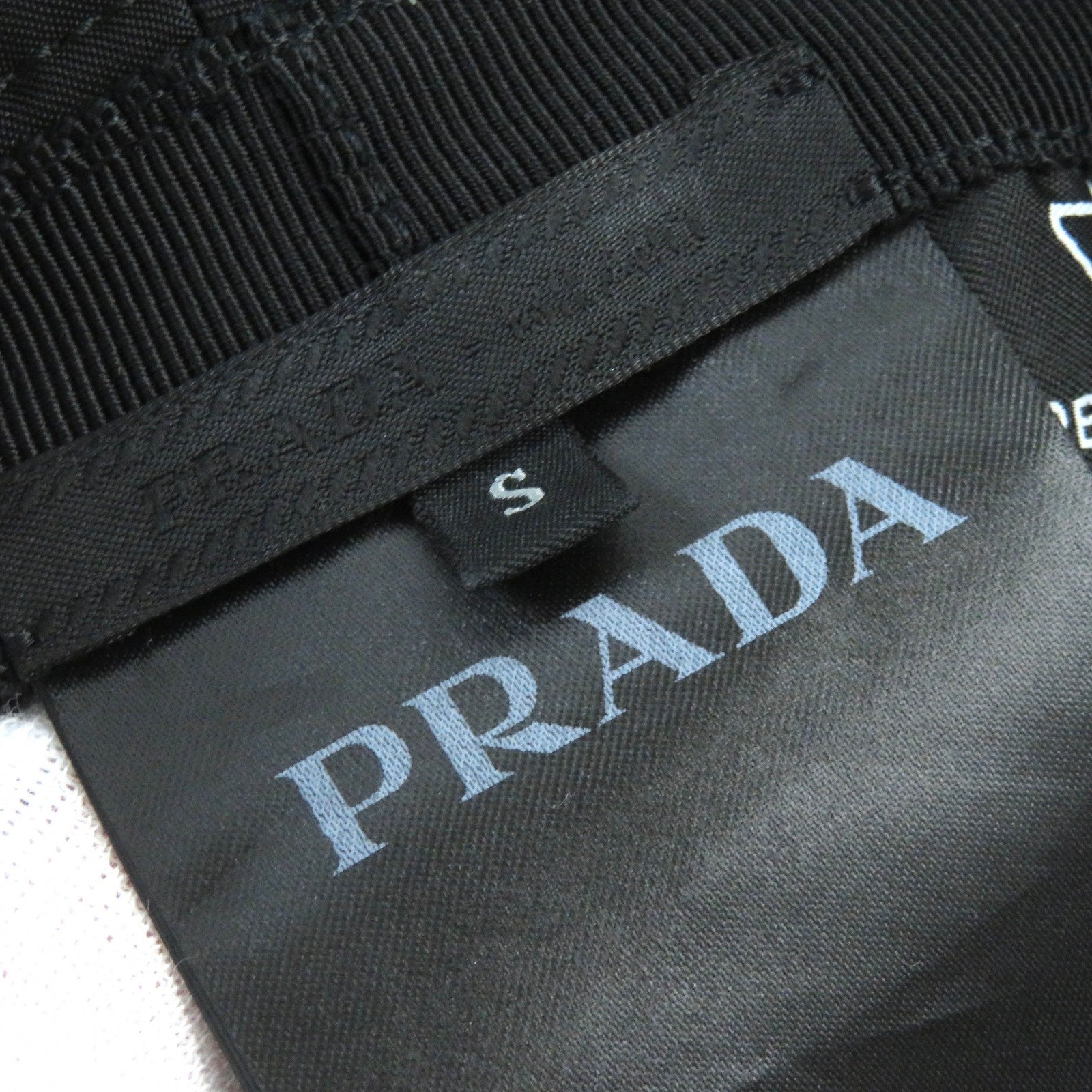 Prada Triangle Logo Bucket Hat Black S