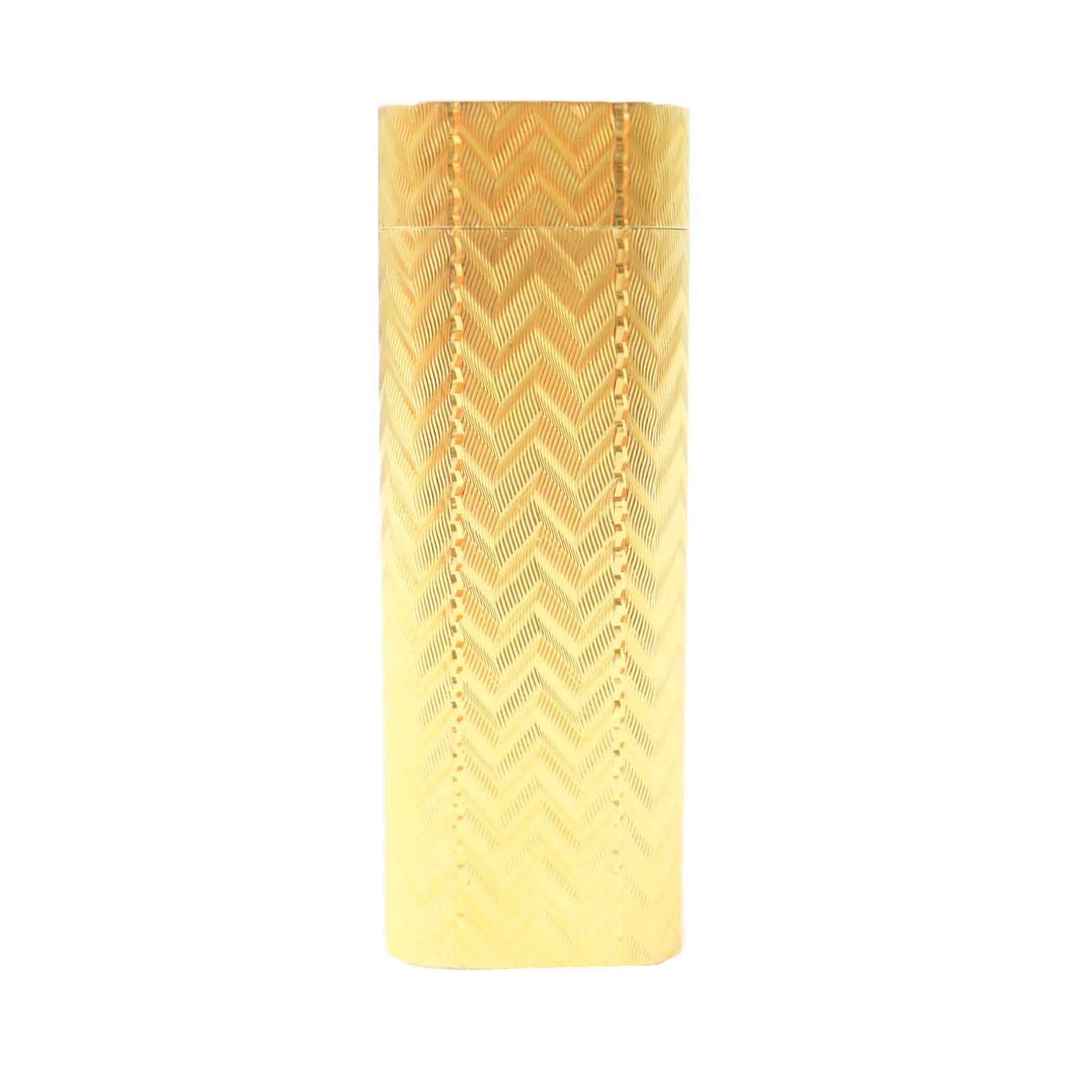 Cartier Oval Roller Chevron Gas Lighter Gold