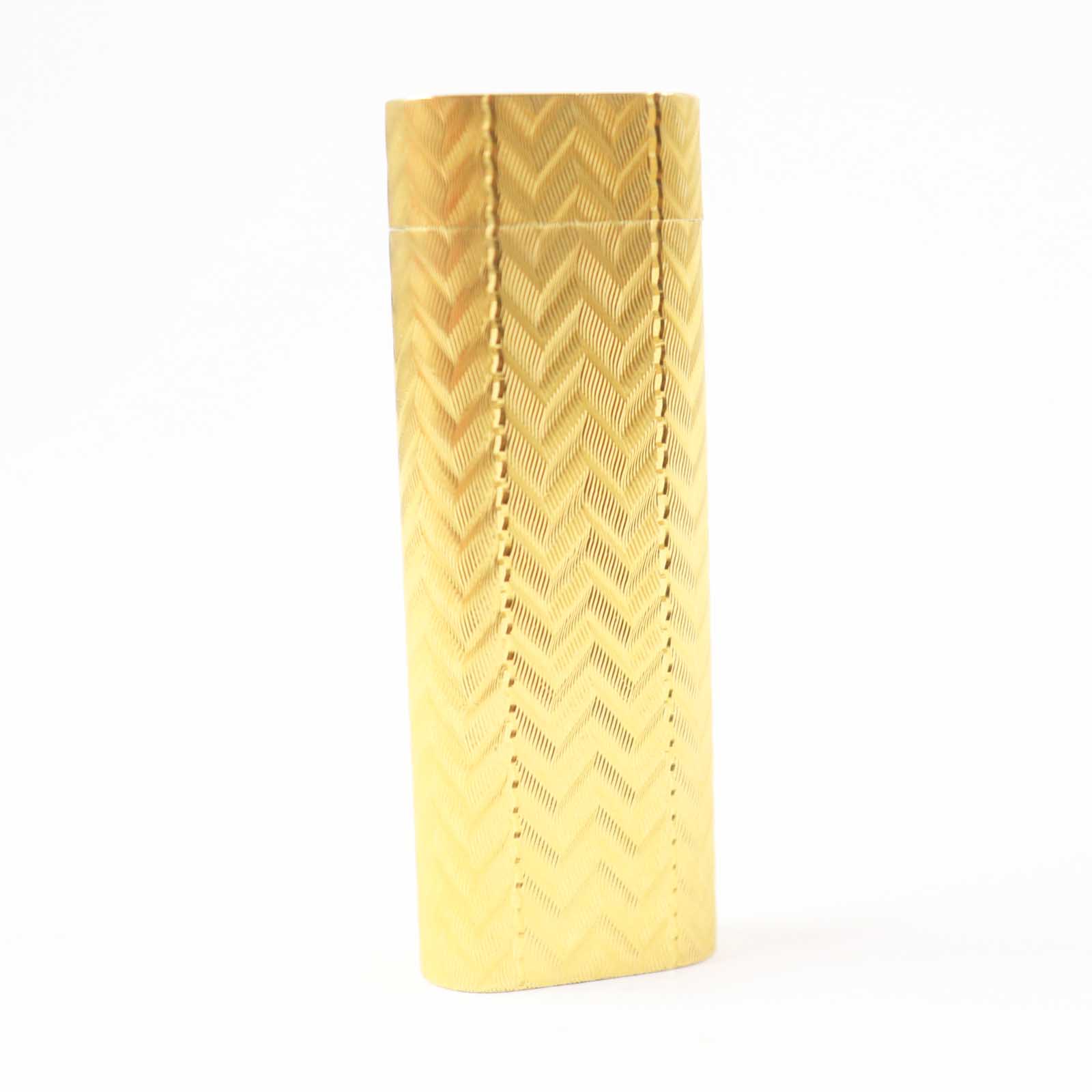 Cartier Oval Roller Chevron Gas Lighter Gold